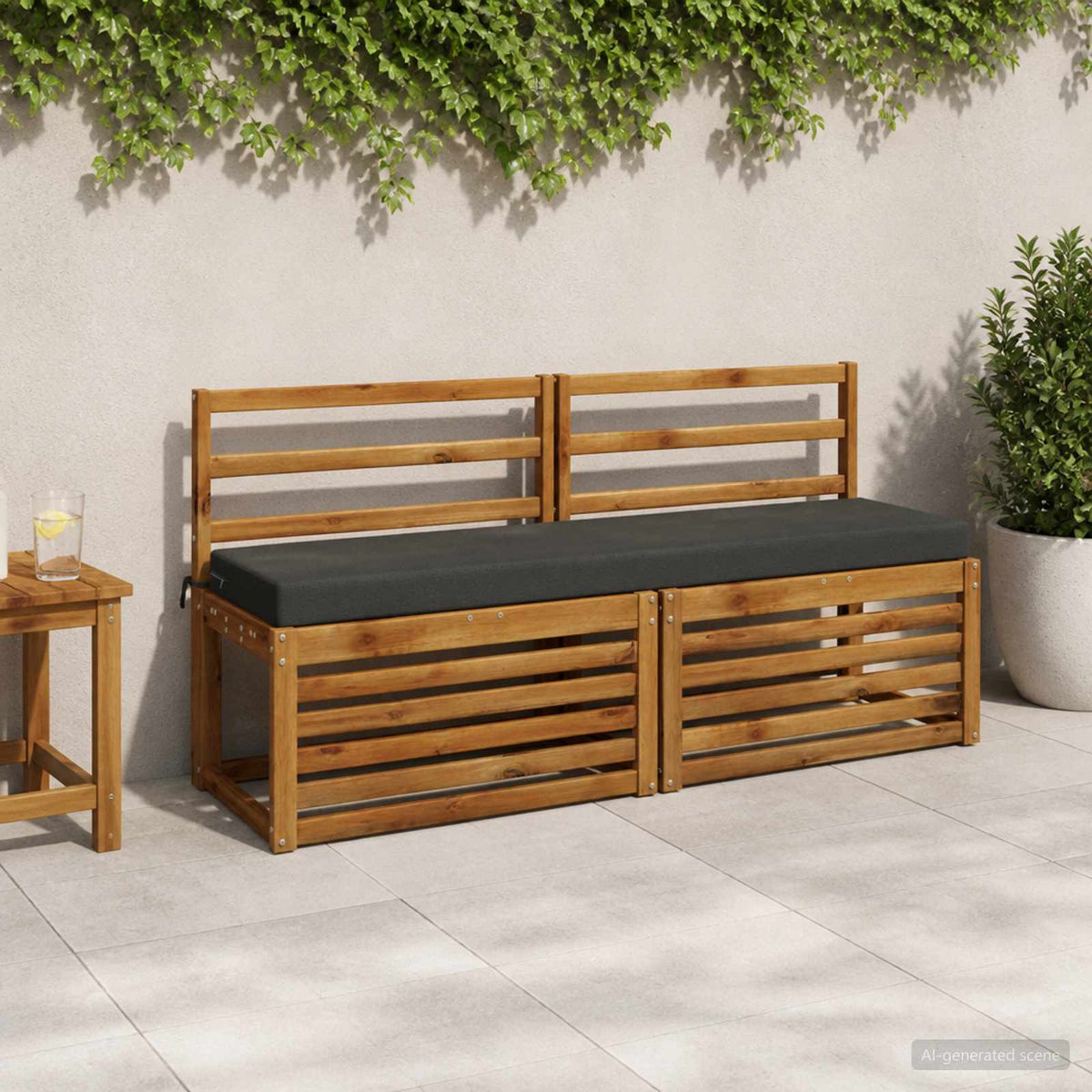 Padpárna SOEST 100% poliészter Antracitszürke 160 x 40 x 8 cm