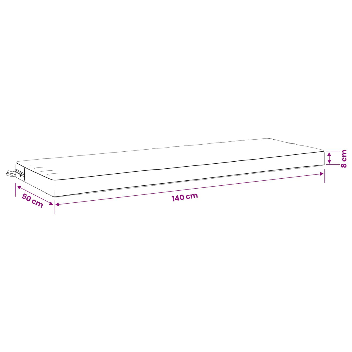 Padpárna SOEST 100% poliészter Bézs 140 x 50 x 8 cm