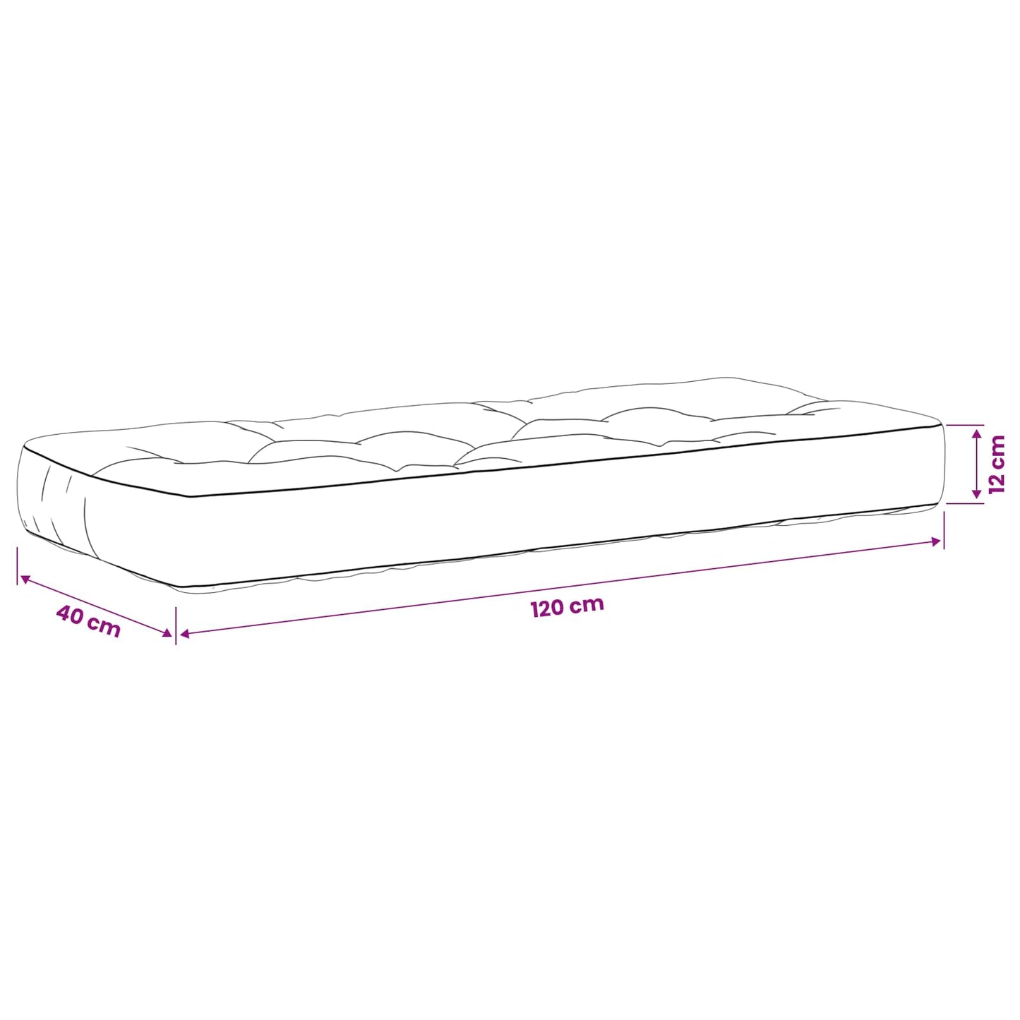 Pallet ülőpárna VIANEN 100% poliészter Piros 120 x 40 x 12 cm