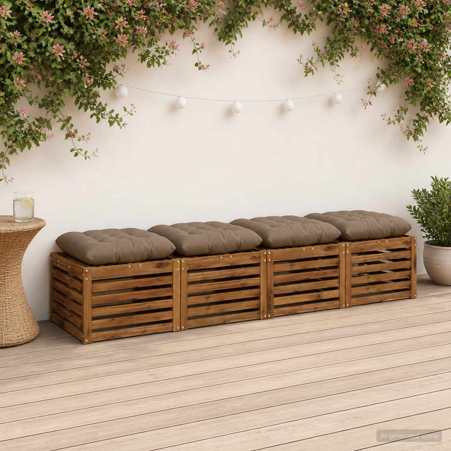 Ülőpárnák VIANEN 4 db 100% poliészter Tópszínű 60 x 60 x 12 cm
