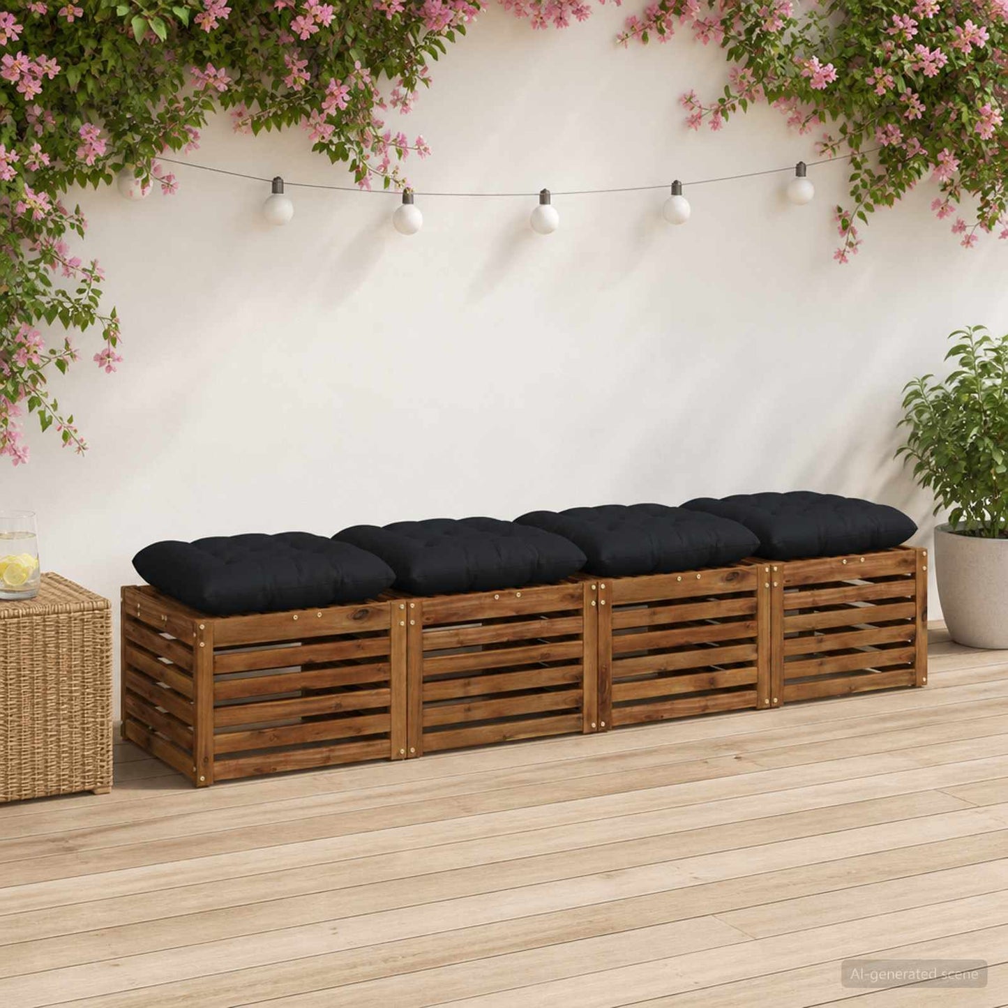 Ülőpárnák VIANEN 4 db 100% poliészter Sötét kék 50 x 50 x 12 cm