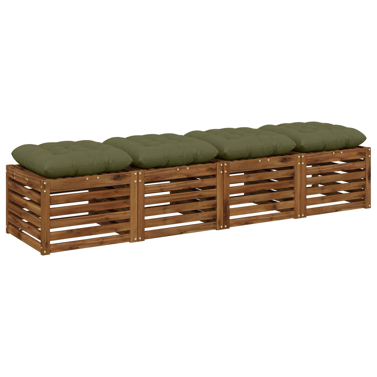 Ülőpárnák VIANEN 4 db 100% poliészter Olajzöld 45 x 45 x 12 cm