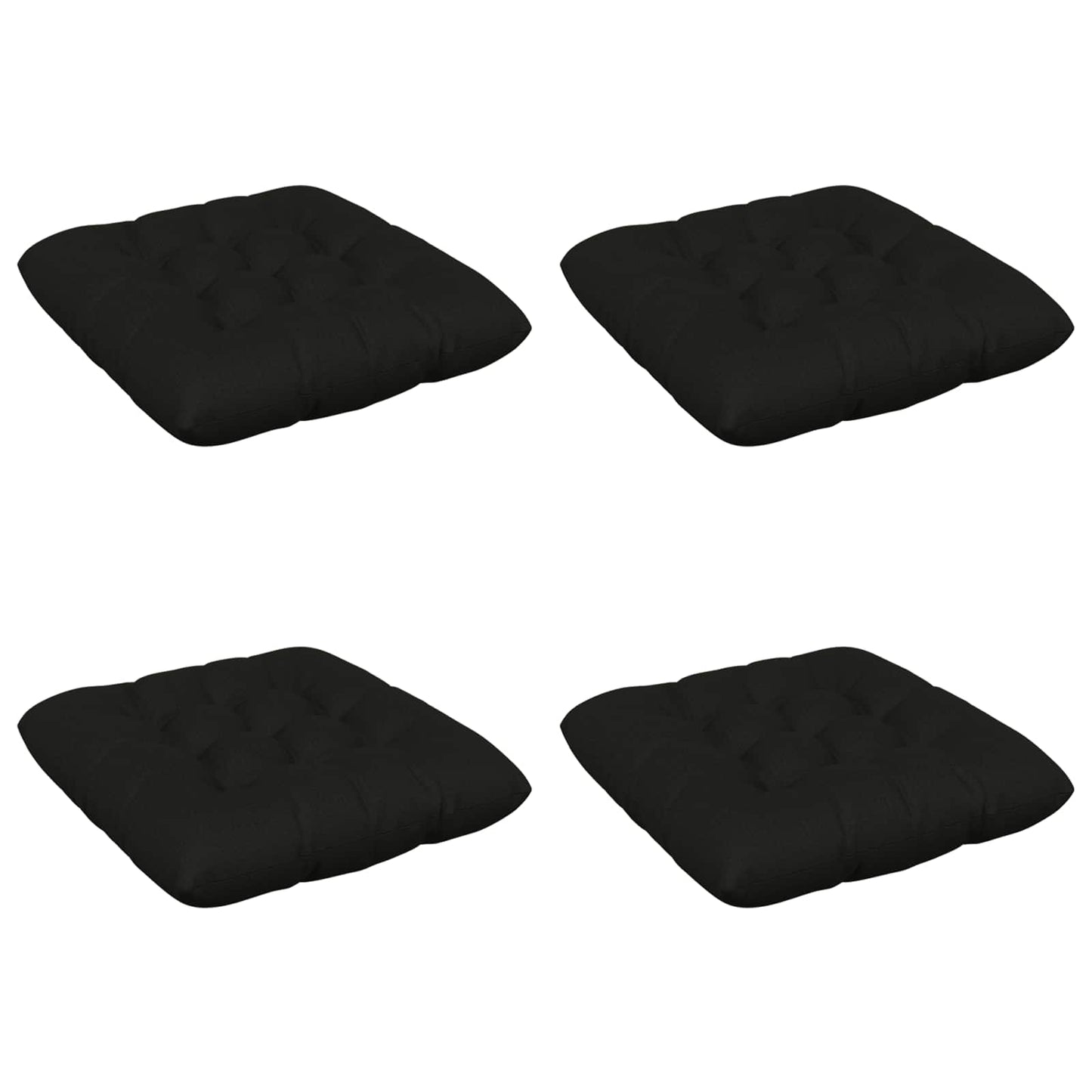 Ülőpárnák VIANEN 4 db 100% poliészter Fekete 50 x 50 x 12 cm