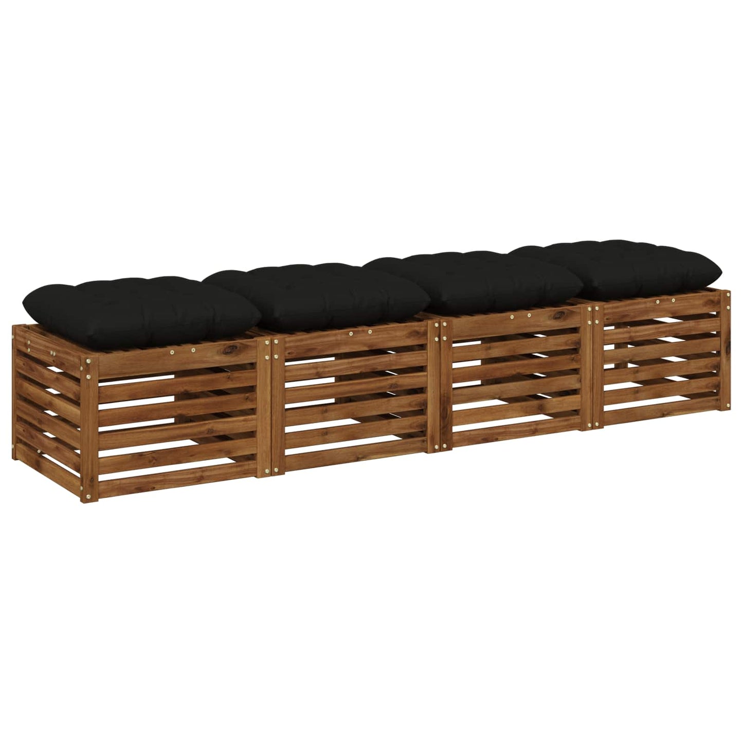 Ülőpárnák VIANEN 4 db 100% poliészter Fekete 50 x 50 x 12 cm