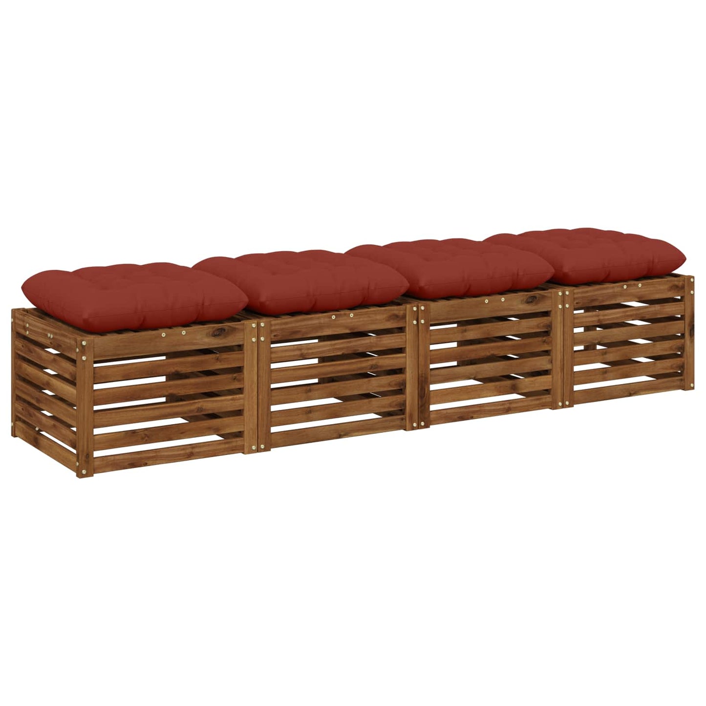 Ülőpárnák VIANEN 4 db 100% poliészter Piros 50 x 50 x 12 cm