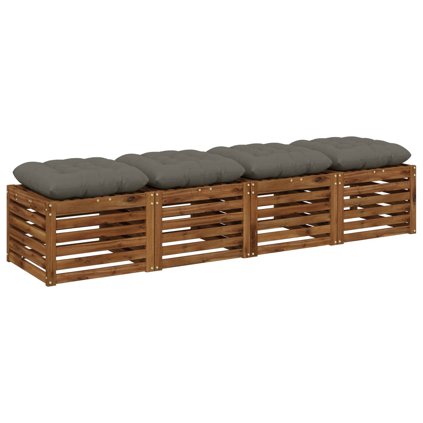 Ülőpárnák VIANEN 4 db 100% poliészter Szürke 50 x 50 x 12 cm