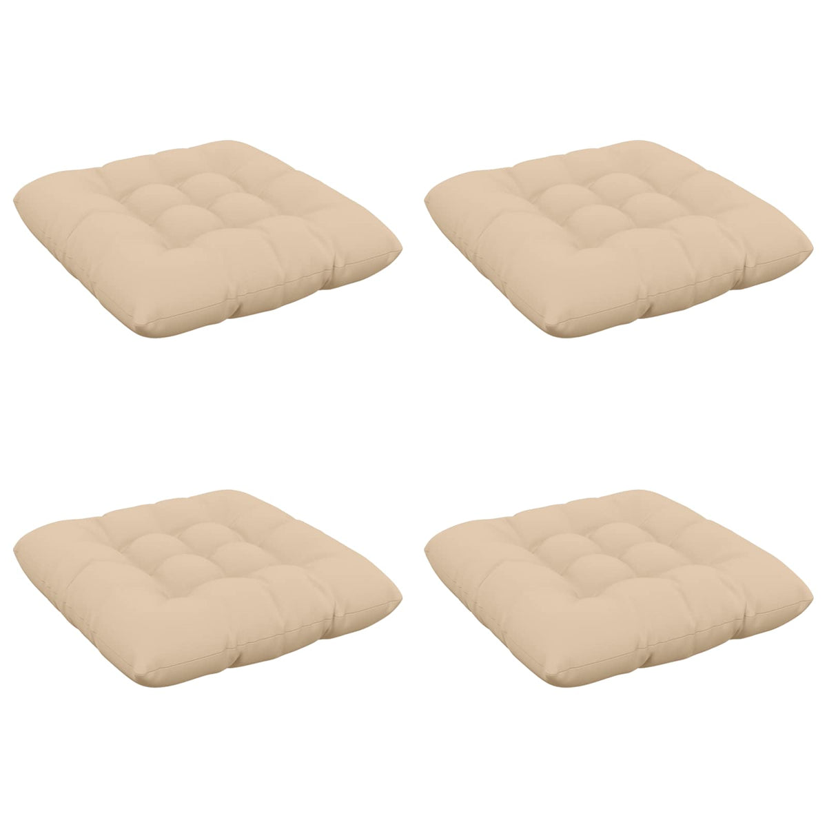 Ülőpárnák VIANEN 4 db 100% poliészter Krémszínű 50 x 50 x 12 cm