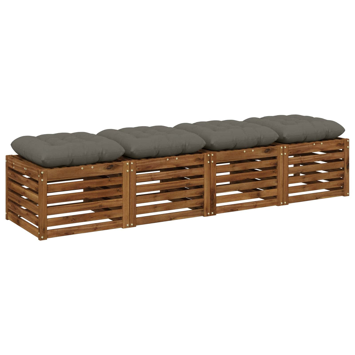 Ülőpárnák VIANEN 4 db 100% poliészter Szürke 60 x 60 x 12 cm