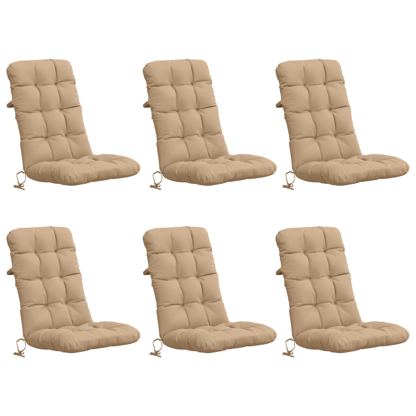 6 darabos magas háttámlás székpárna VIANEN 6 pcs Homokszín