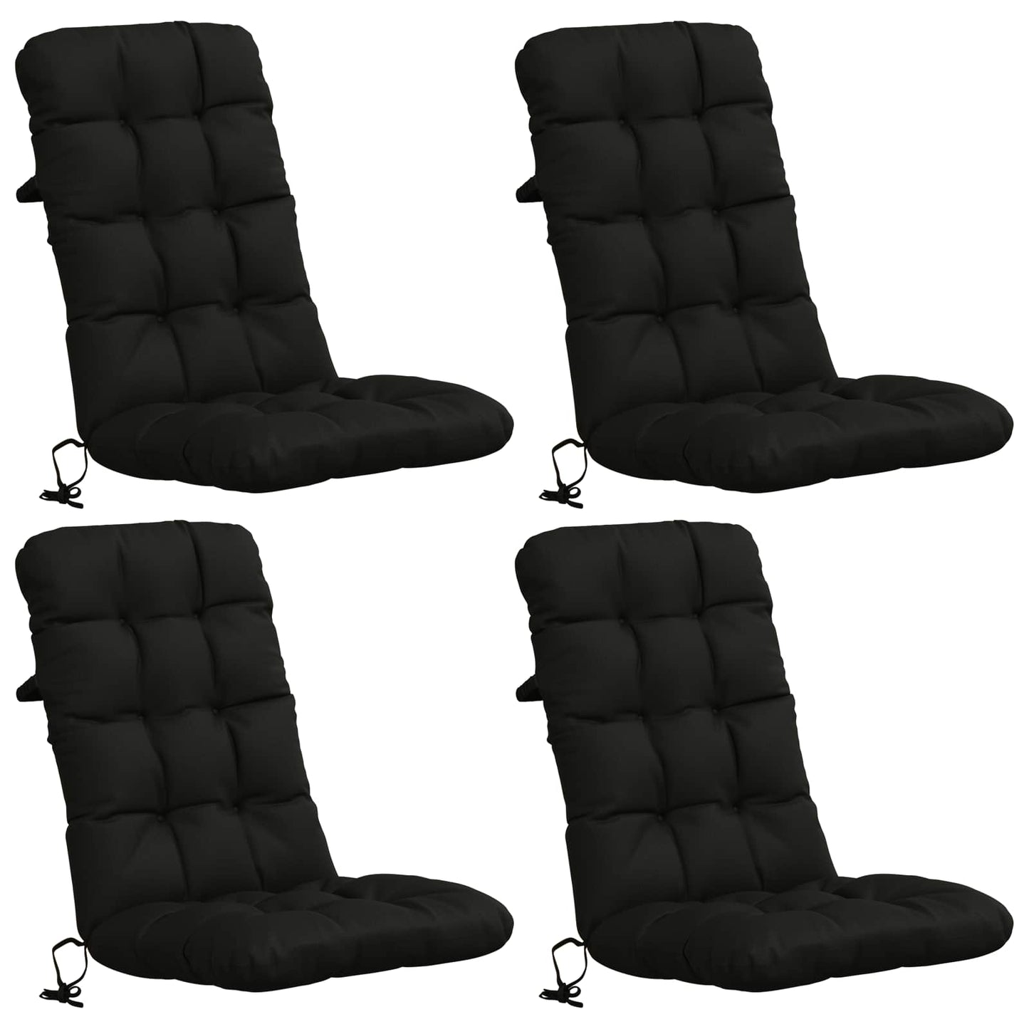 4 darabos magas háttámlás székpárna VIANEN 4 pcs Fekete