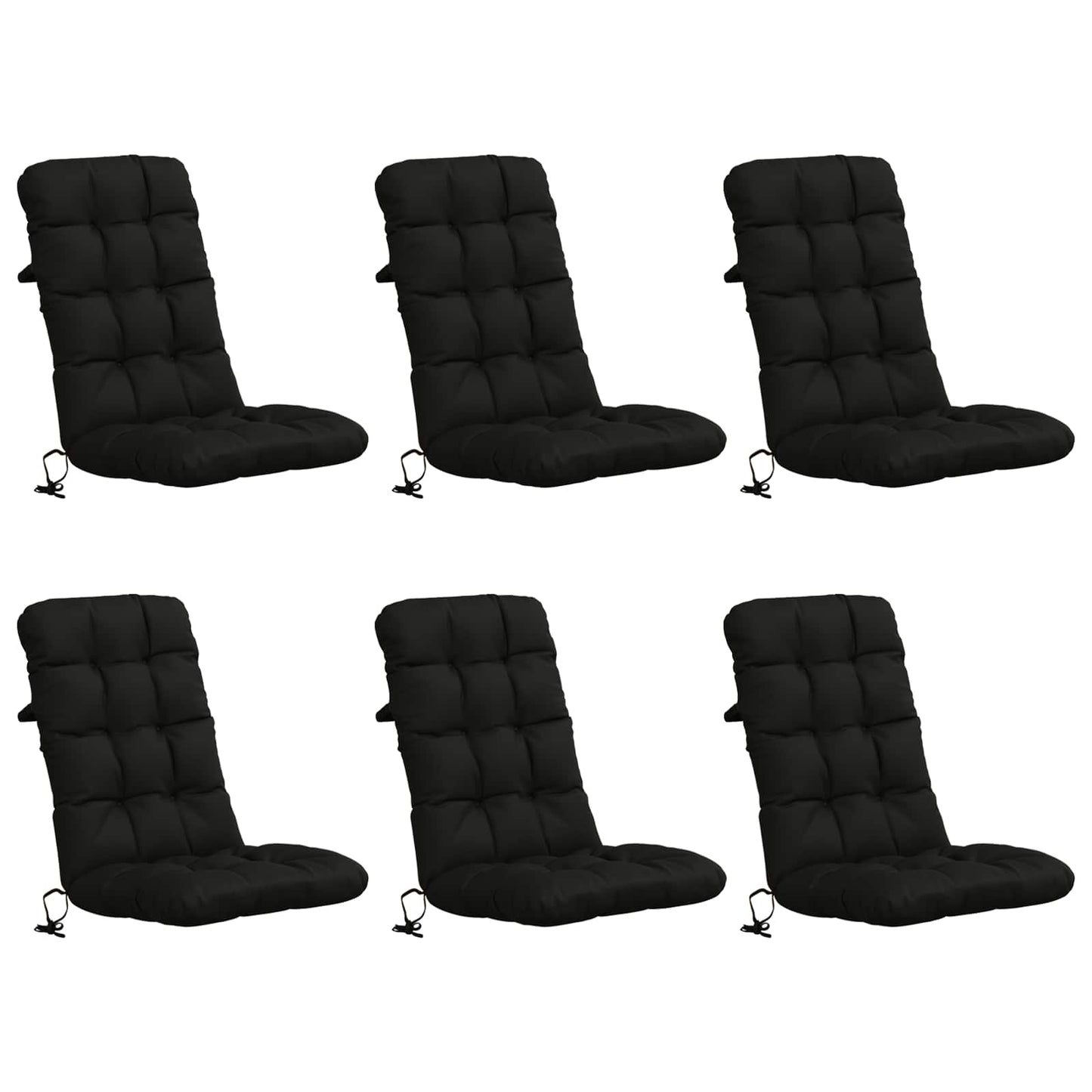 6 darabos magas háttámlás székpárna VIANEN 6 pcs Fekete