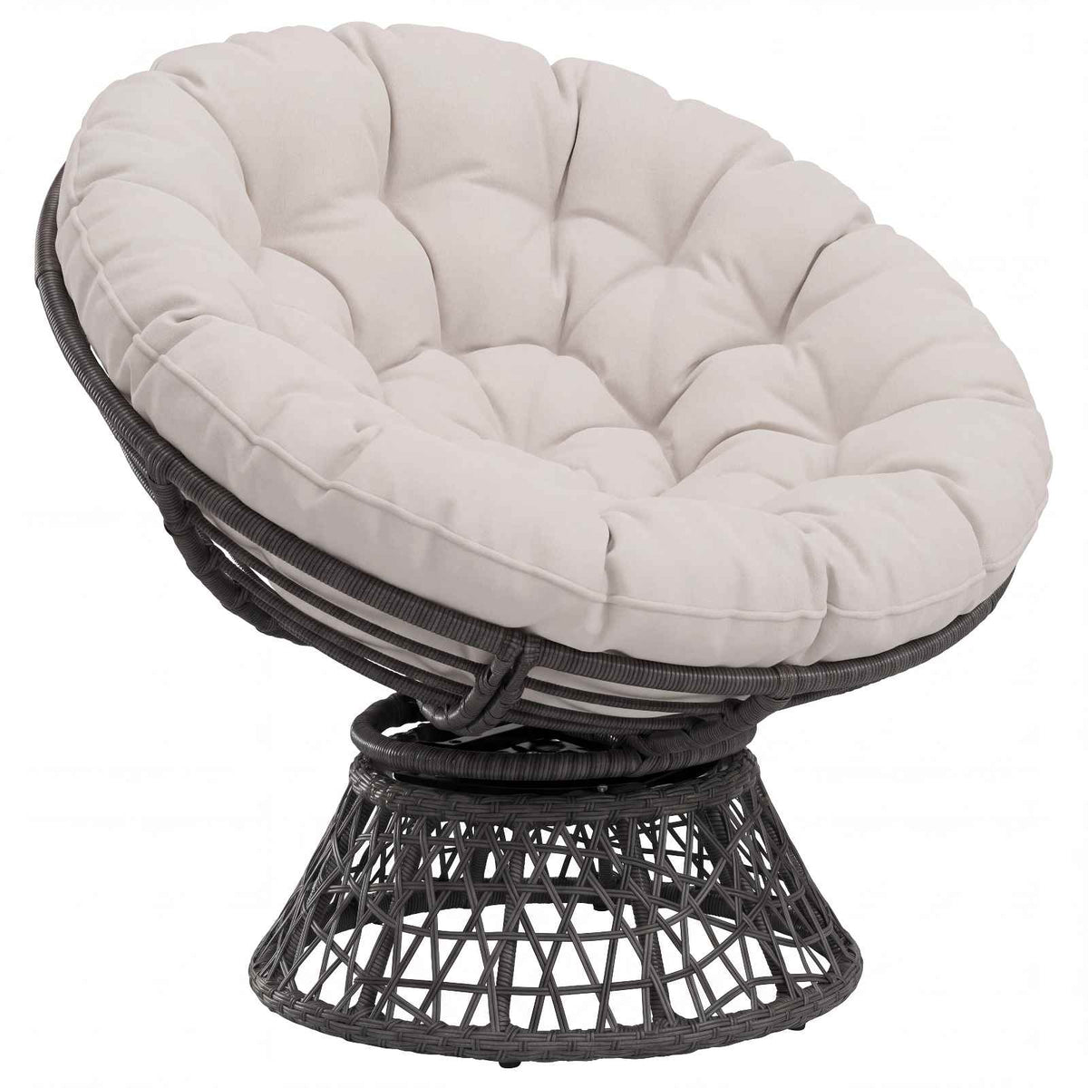 Papasan szék párna VIANEN 100% poliészter Fehér Ø 130 x 12 cm