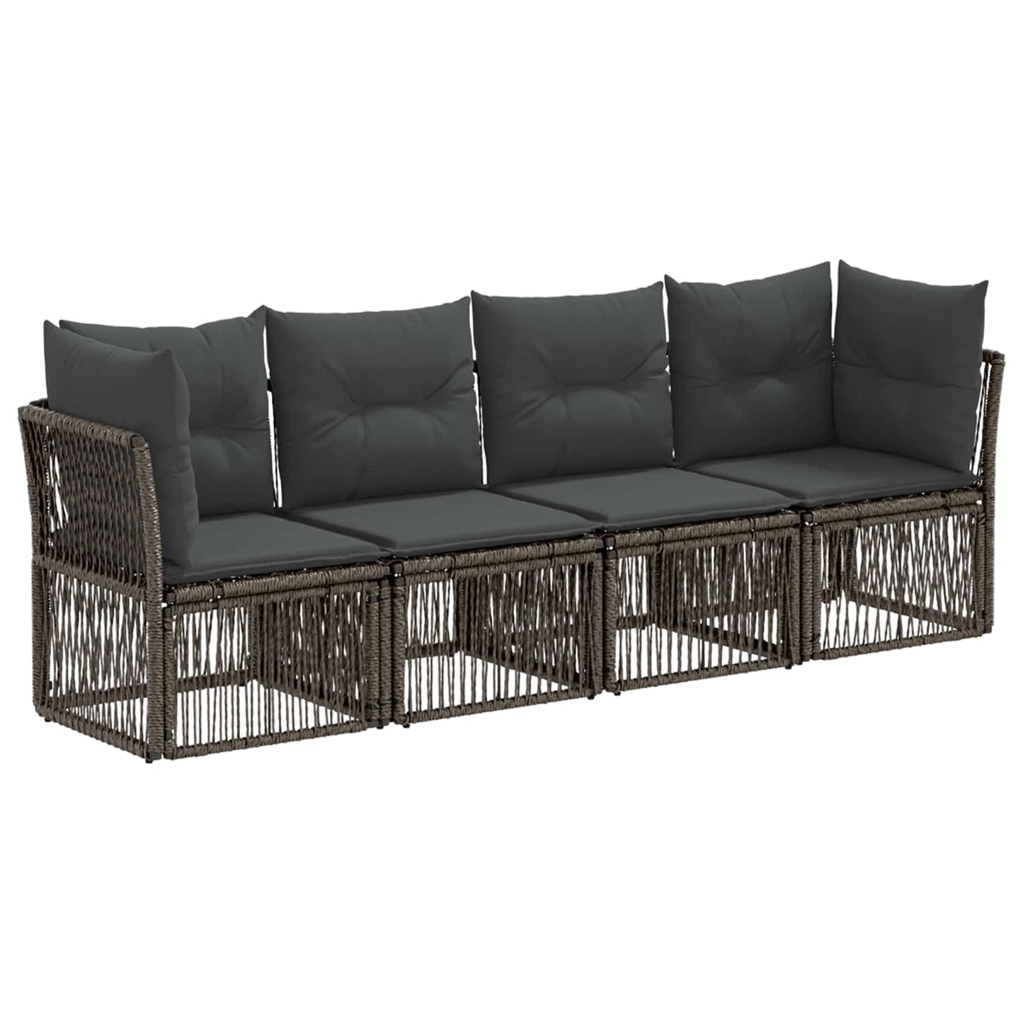 Kerti Kanapé Szett 4 pcs Szürke polirattan
