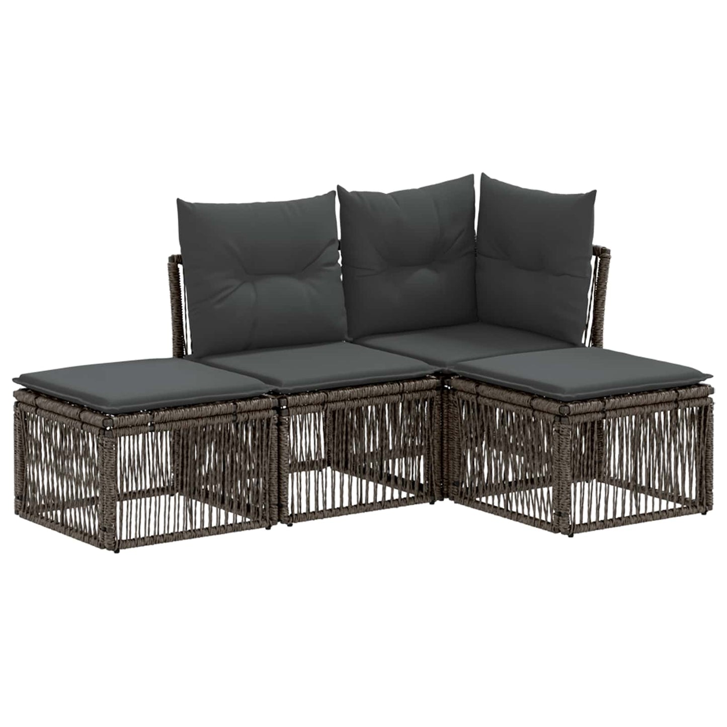 Kerti Kanapé Szett 4 pcs Szürke polirattan
