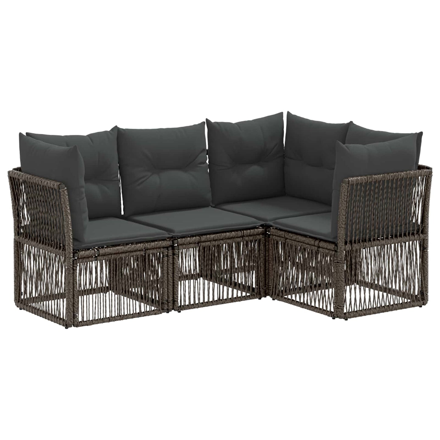 Kerti Kanapé Szett 4 pcs Szürke polirattan