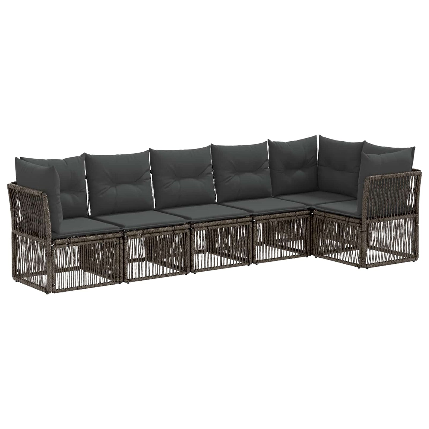 Kerti Kanapé Szett 6 pcs Szürke polirattan