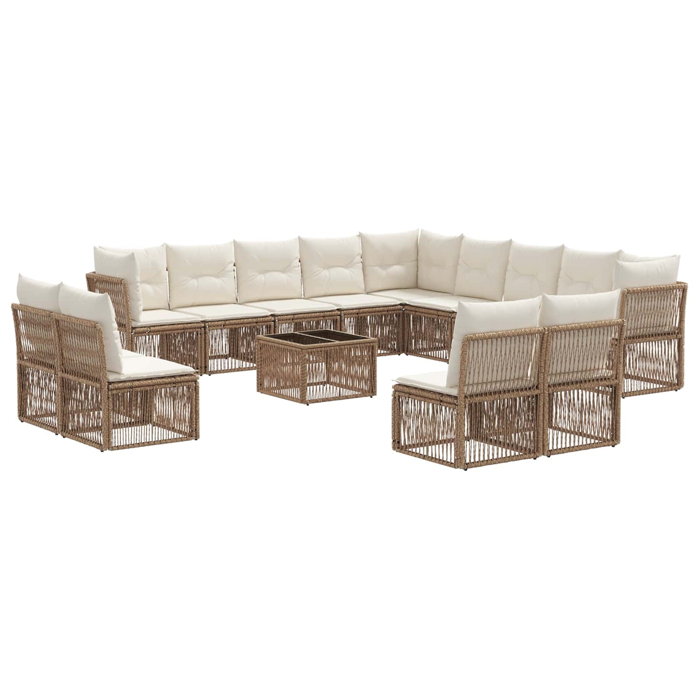 Kerti Kanapé Szett 14 pcs Bézs polirattan