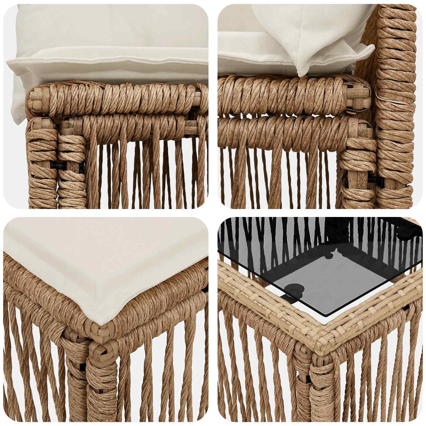 Kerti Kanapé Szett 12 pcs Bézs polirattan