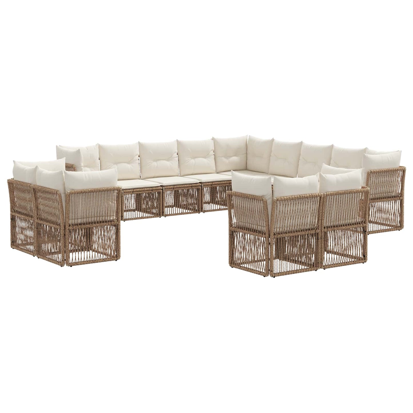 Kerti Kanapé Szett 13 pcs Bézs polirattan