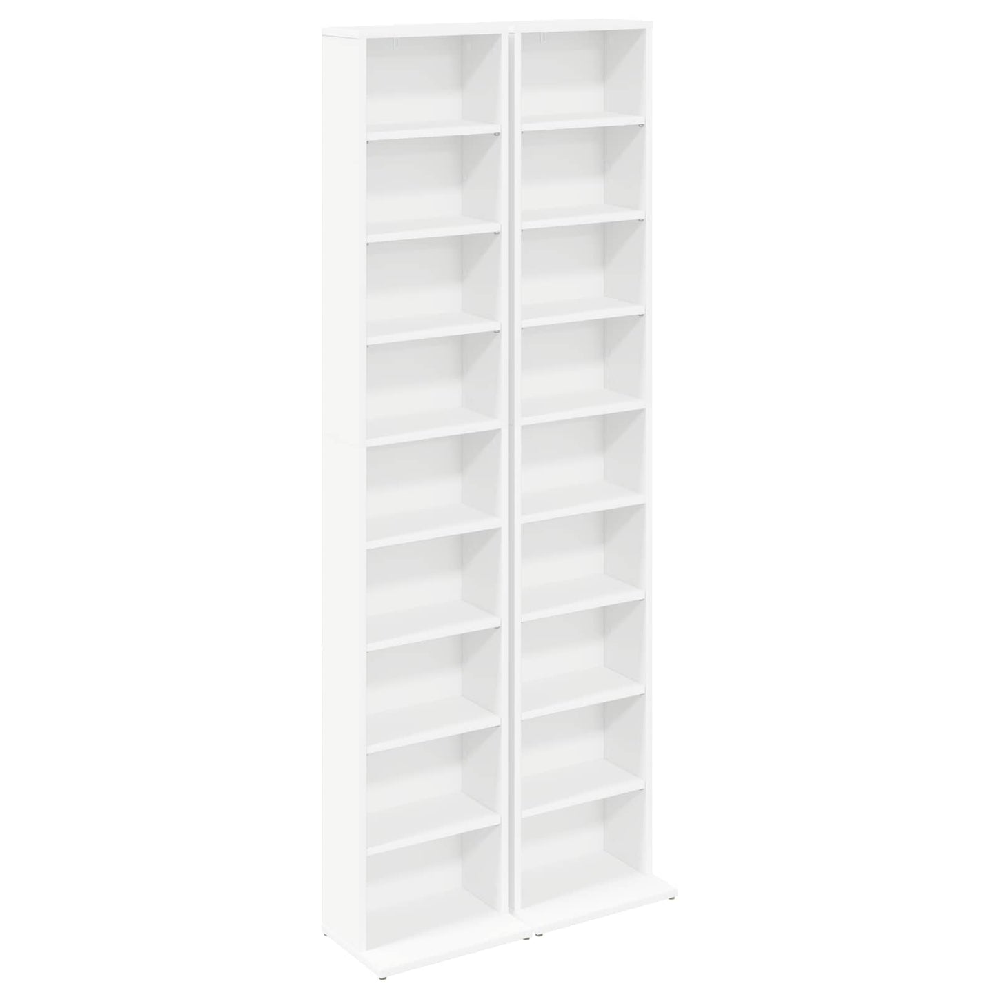 CD szekrény 2 db Fehér 33 x 23,5 x 175 cm Szerelt Fa