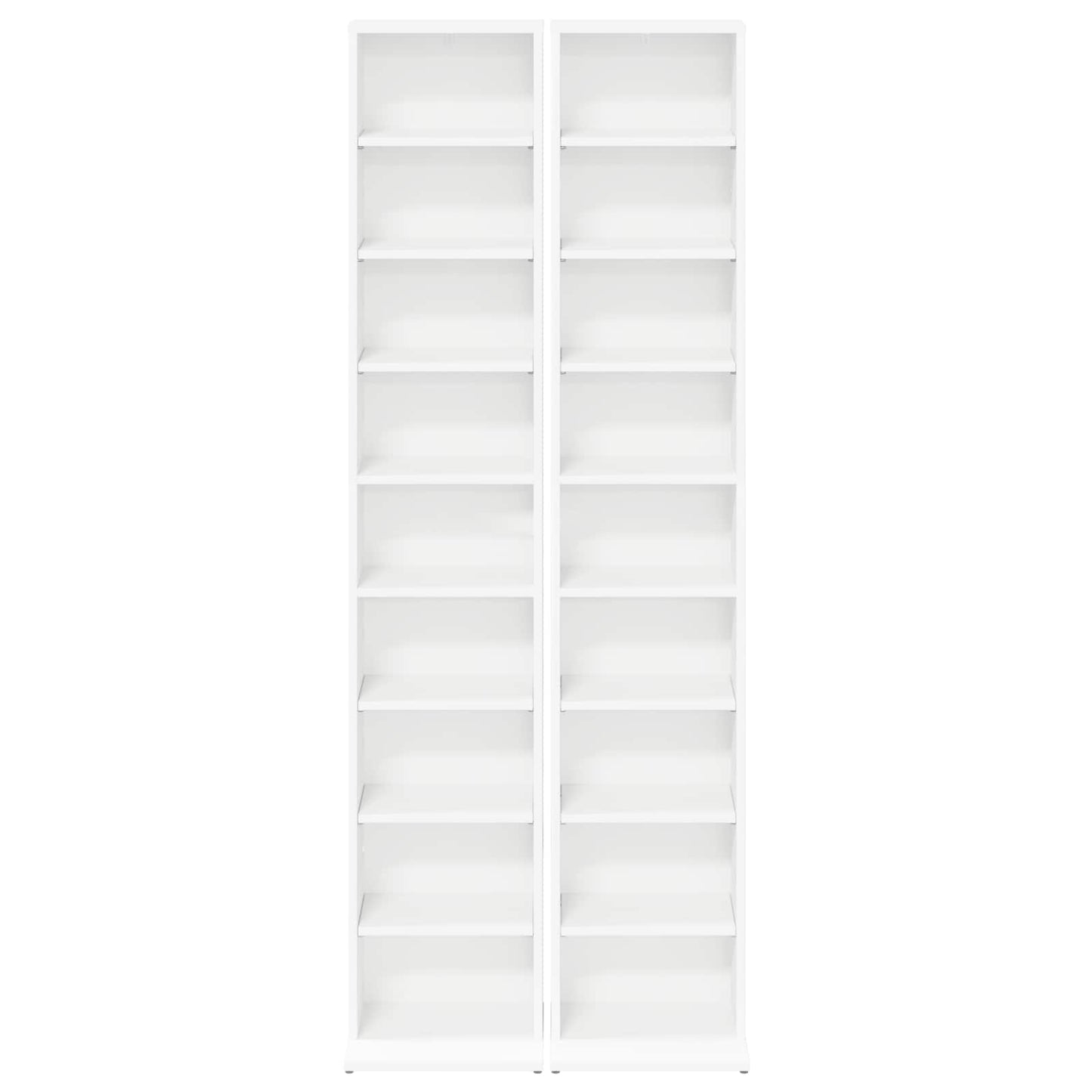 CD szekrény 2 db Fehér 33 x 23,5 x 175 cm Szerelt Fa