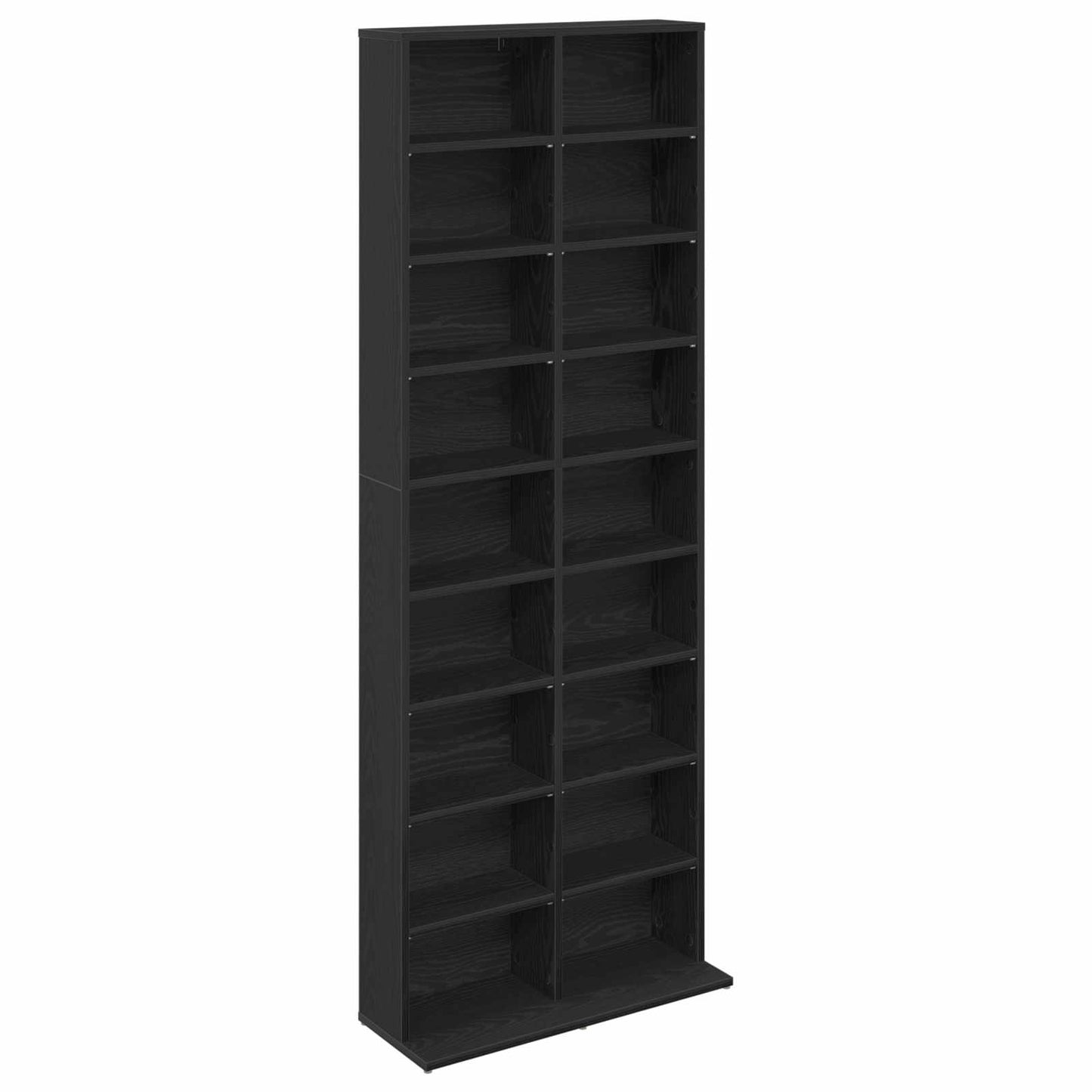 CD szekrény Fekete Tölgy 65 x 23,5 x 175 cm Szerelt Fa