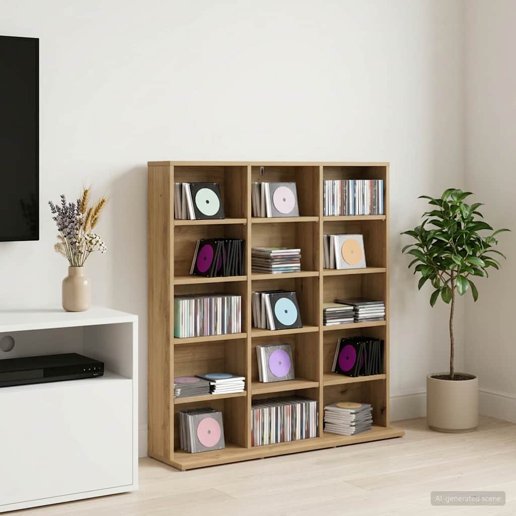 CD szekrény Kézműves Tölgy 96 x 23,5 x 97,5 cm Szerelt Fa