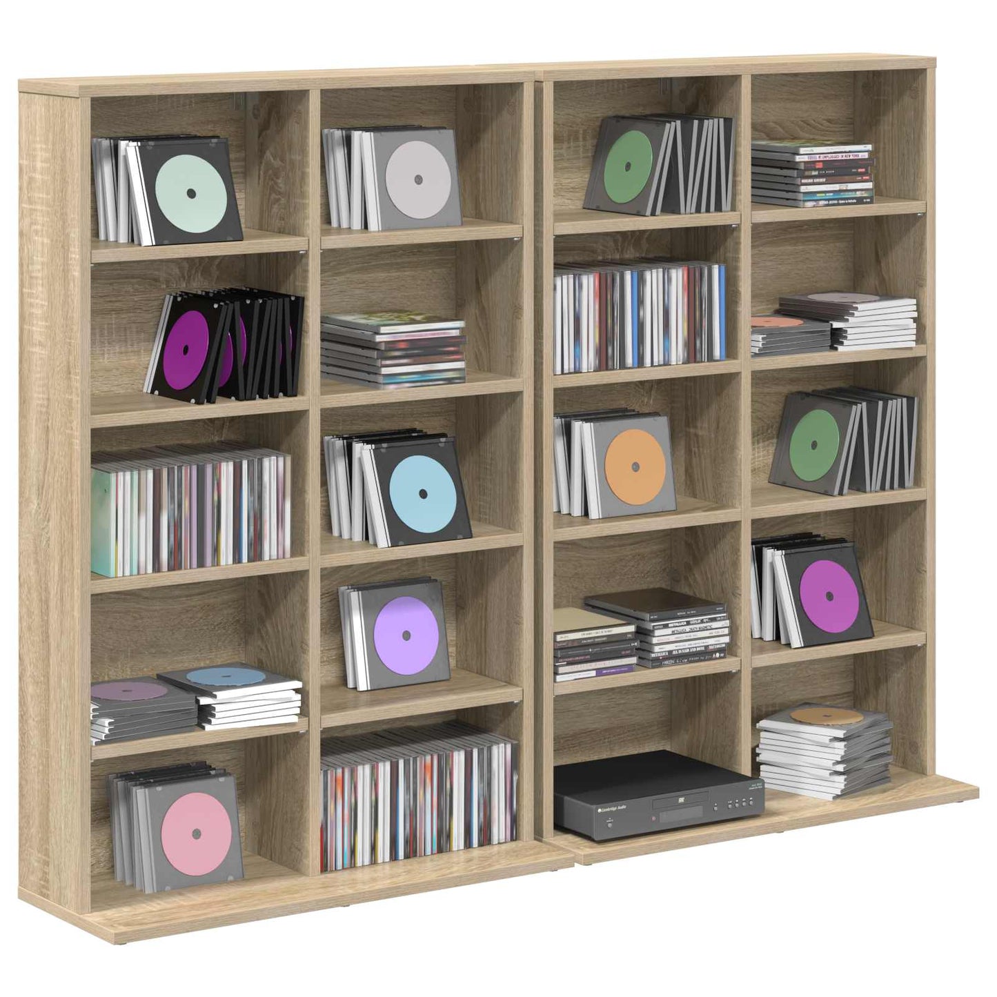 CD szekrény 2 db Sonoma Tölgy 65 x 23,5 x 97,5 cm Szerelt Fa