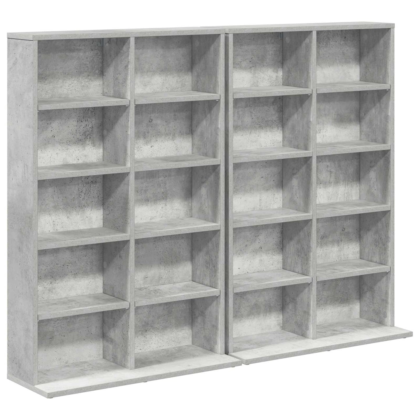 CD szekrény 2 db Betonszürke 65 x 23,5 x 97,5 cm Szerelt Fa