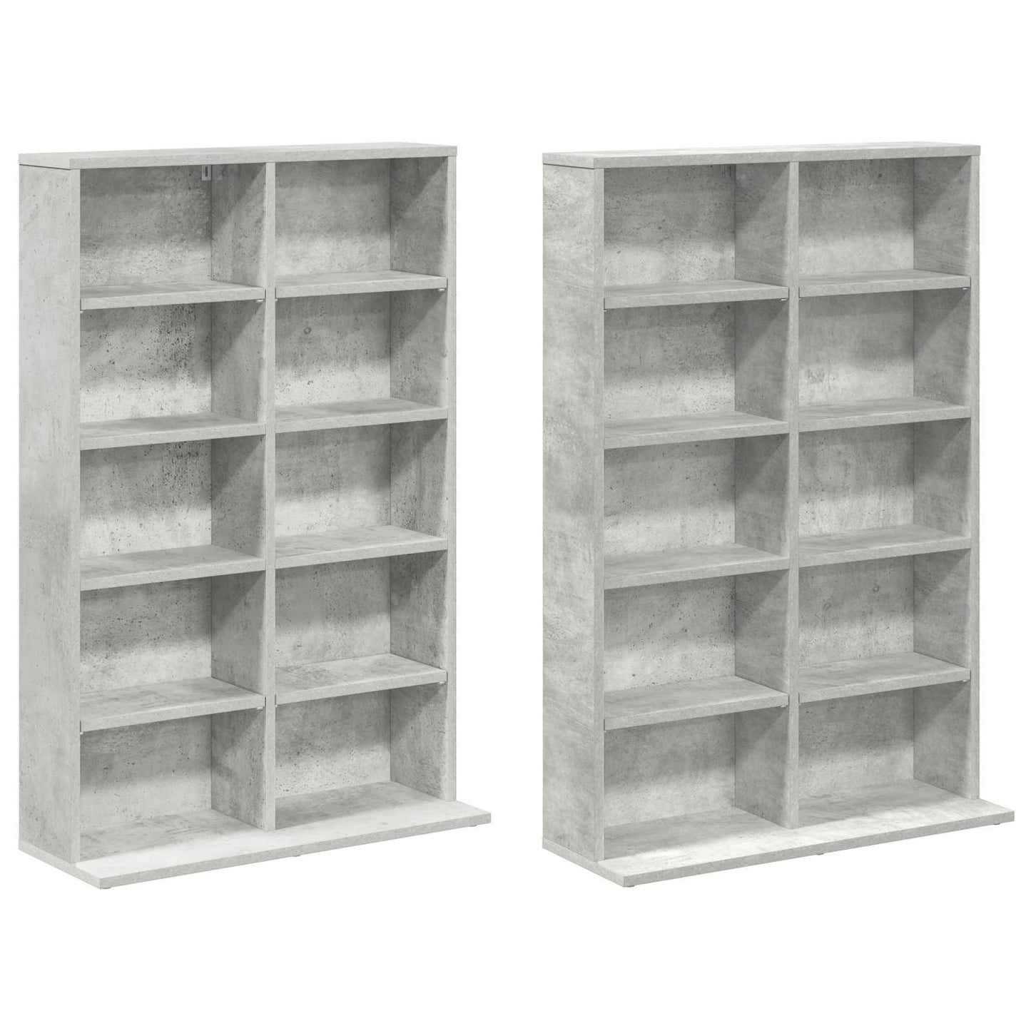 CD szekrény 2 db Betonszürke 65 x 23,5 x 97,5 cm Szerelt Fa
