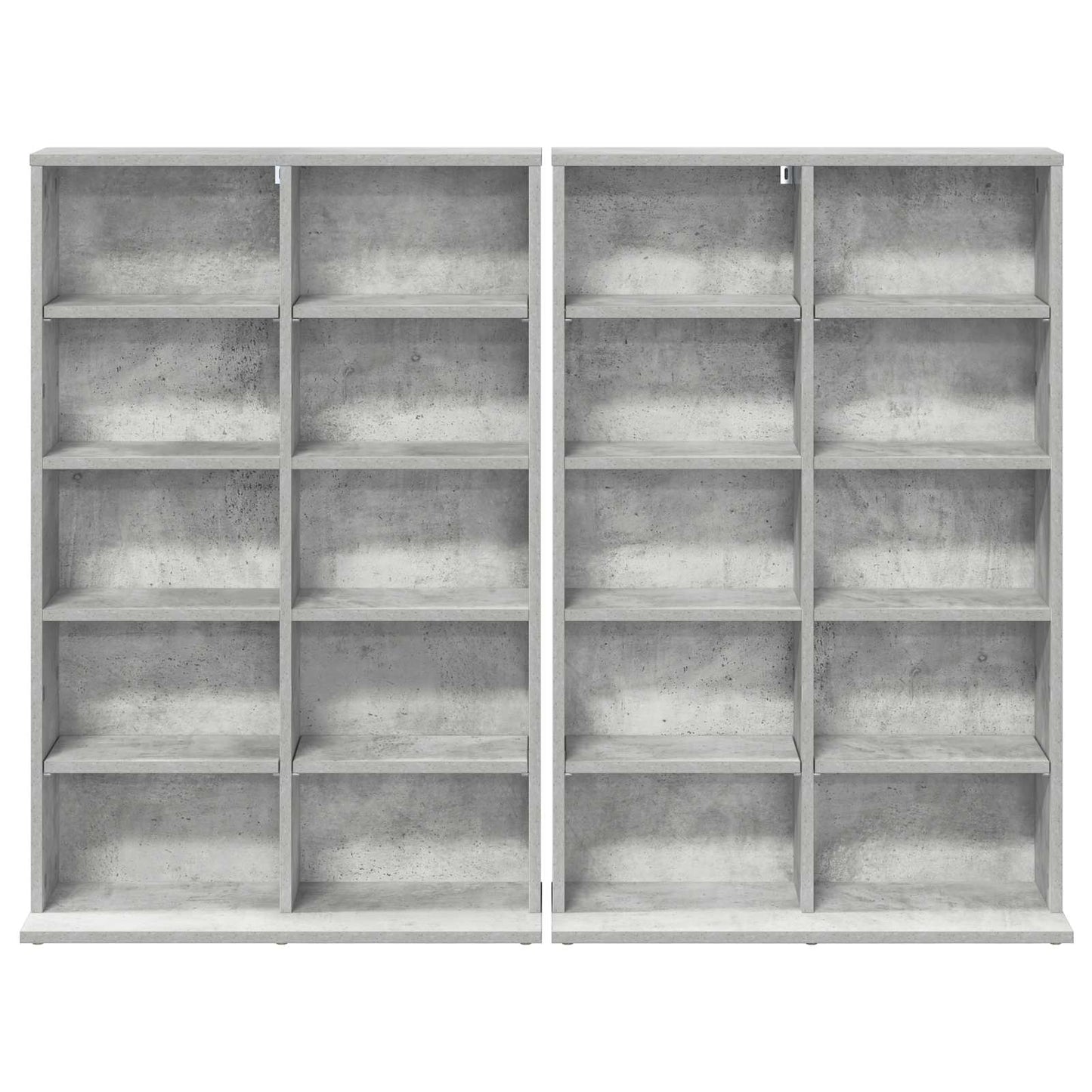 CD szekrény 2 db Betonszürke 65 x 23,5 x 97,5 cm Szerelt Fa