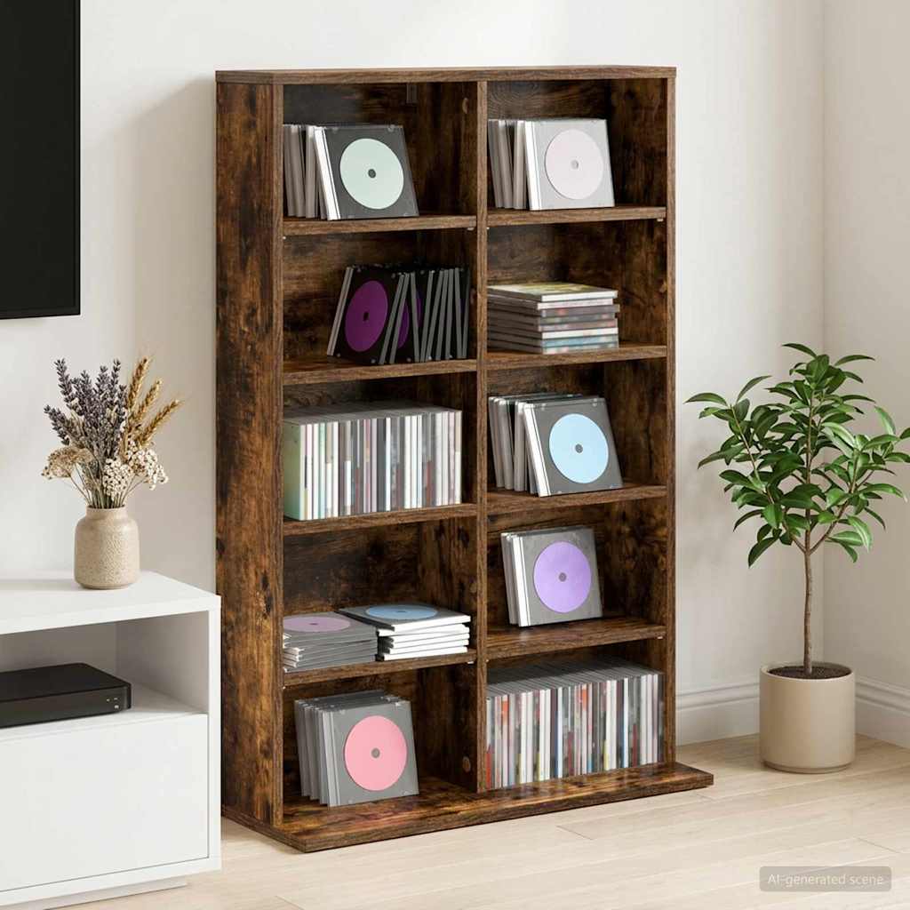 CD szekrény Füstös Tölgy 65 x 23,5 x 97,5 cm Szerelt Fa