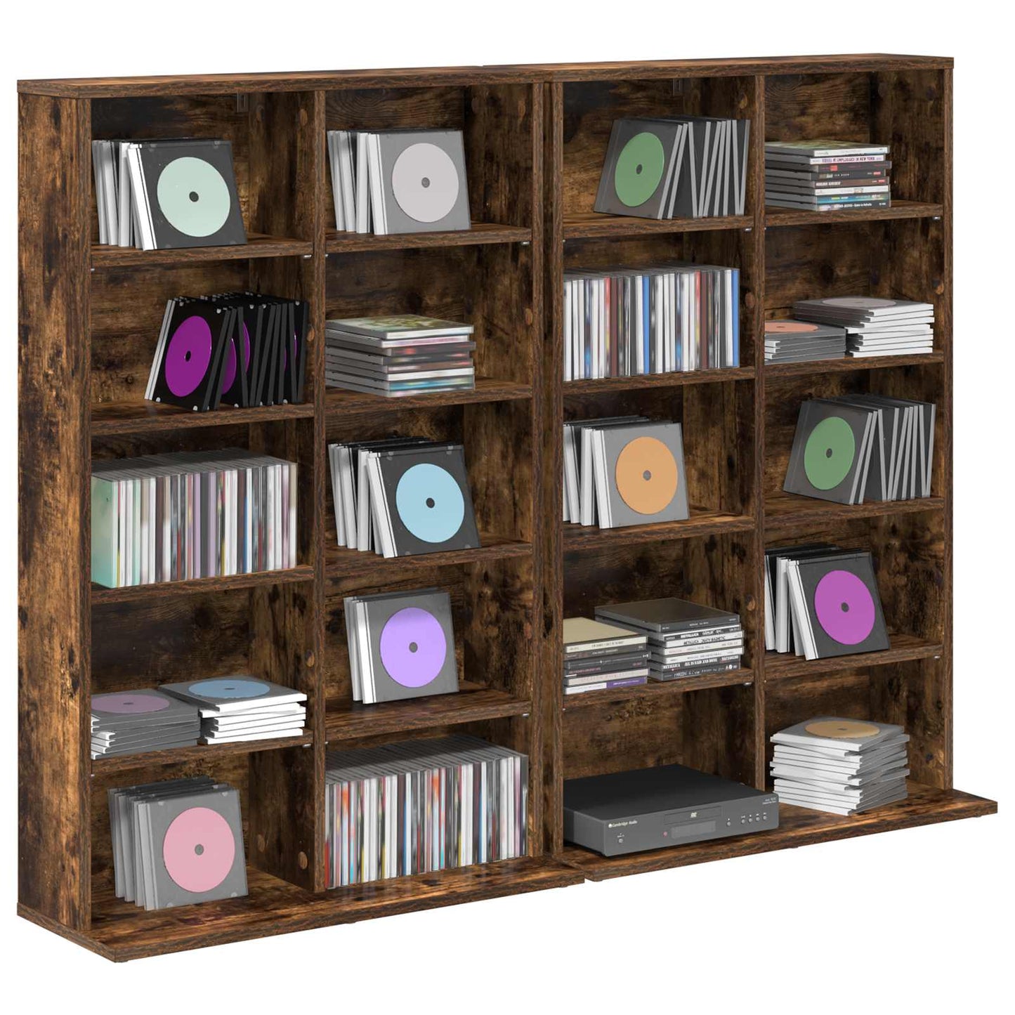 CD szekrény 2 db Füstös Tölgy 65 x 23,5 x 97,5 cm Szerelt Fa