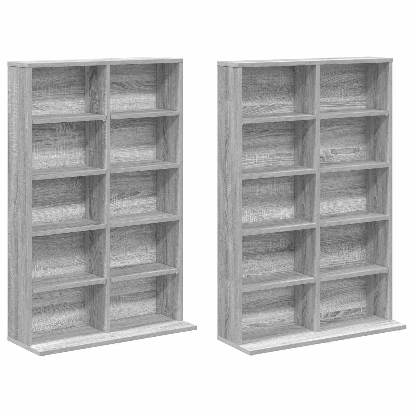 CD szekrény 2 db Szürke Sonoma 65 x 23,5 x 97,5 cm Szerelt Fa