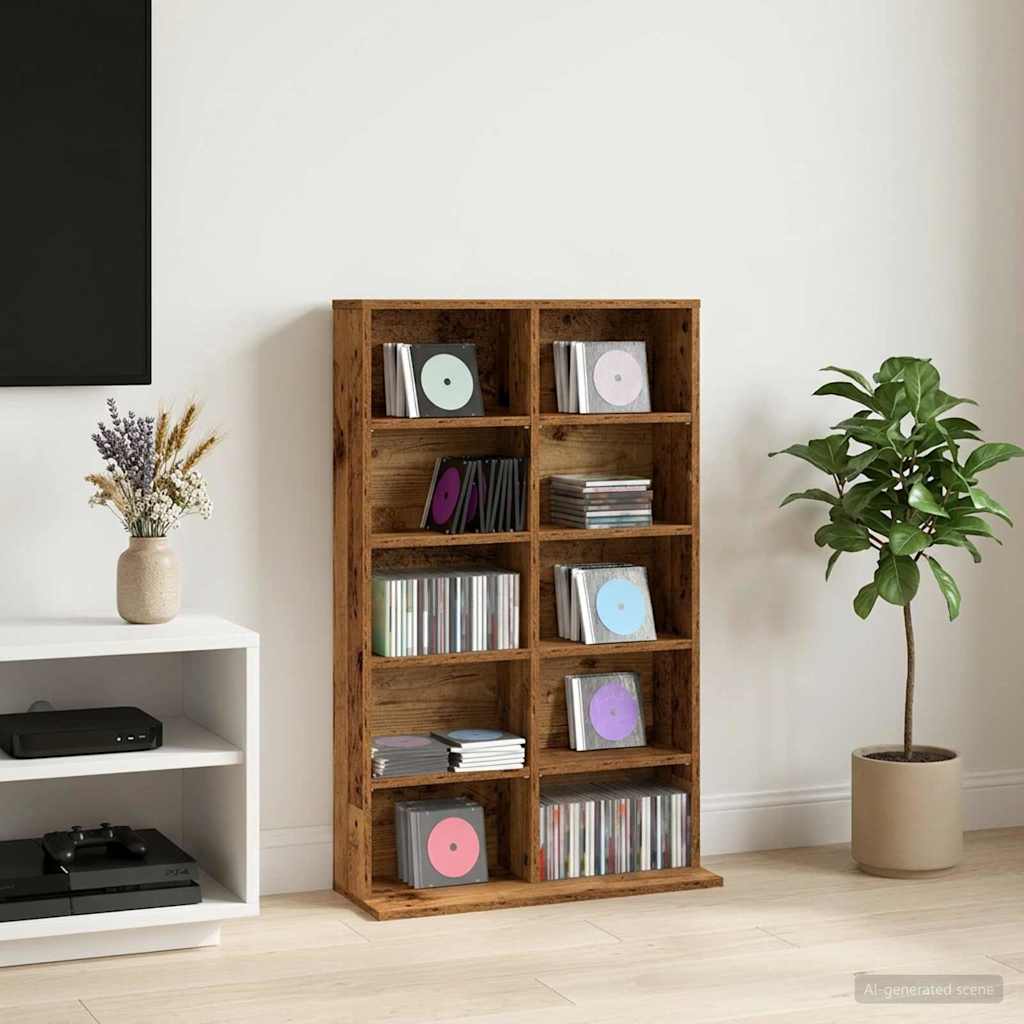 CD szekrény Antik Fa 65 x 23,5 x 97,5 cm Szerelt Fa