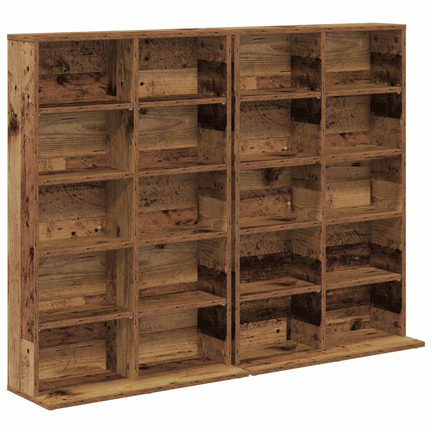 CD szekrény 2 db Antik Fa 65 x 23,5 x 97,5 cm Szerelt Fa
