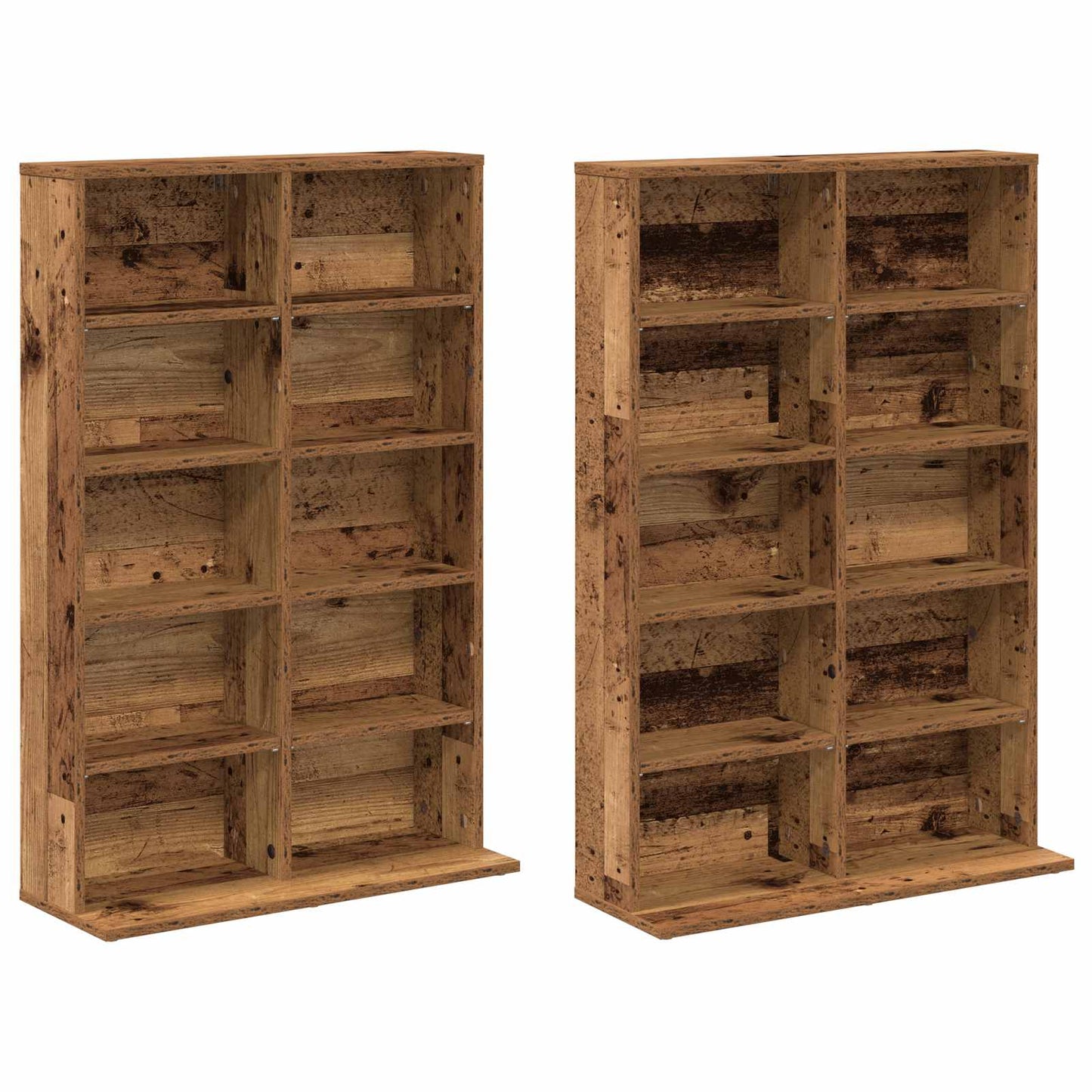 CD szekrény 2 db Antik Fa 65 x 23,5 x 97,5 cm Szerelt Fa