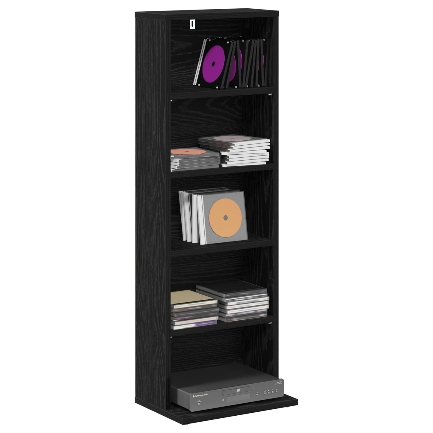 CD szekrény Fekete Tölgy 33 x 23,5 x 97,5 cm Szerelt Fa