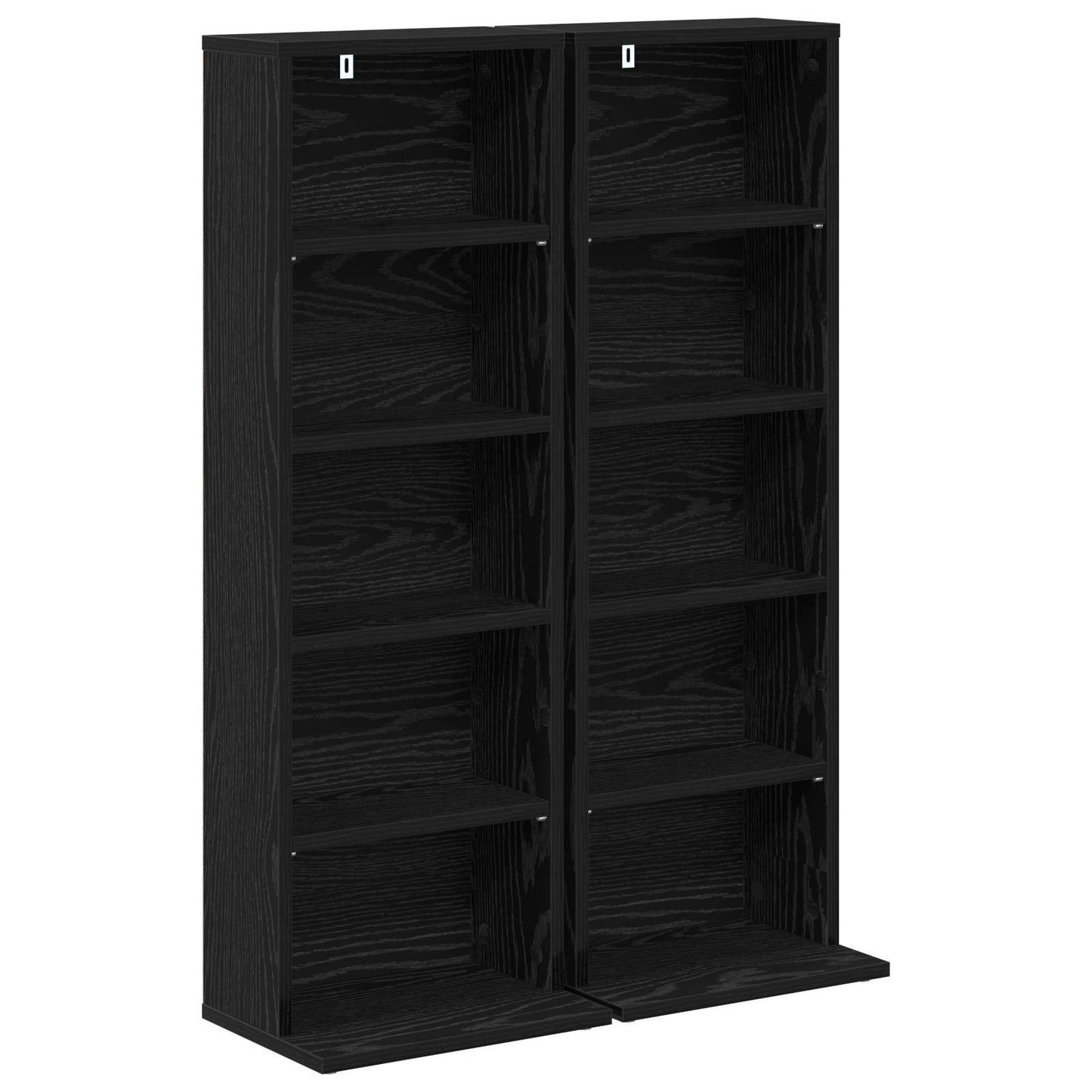 CD szekrény 2 db Fekete Tölgy 33 x 23,5 x 97,5 cm Szerelt Fa