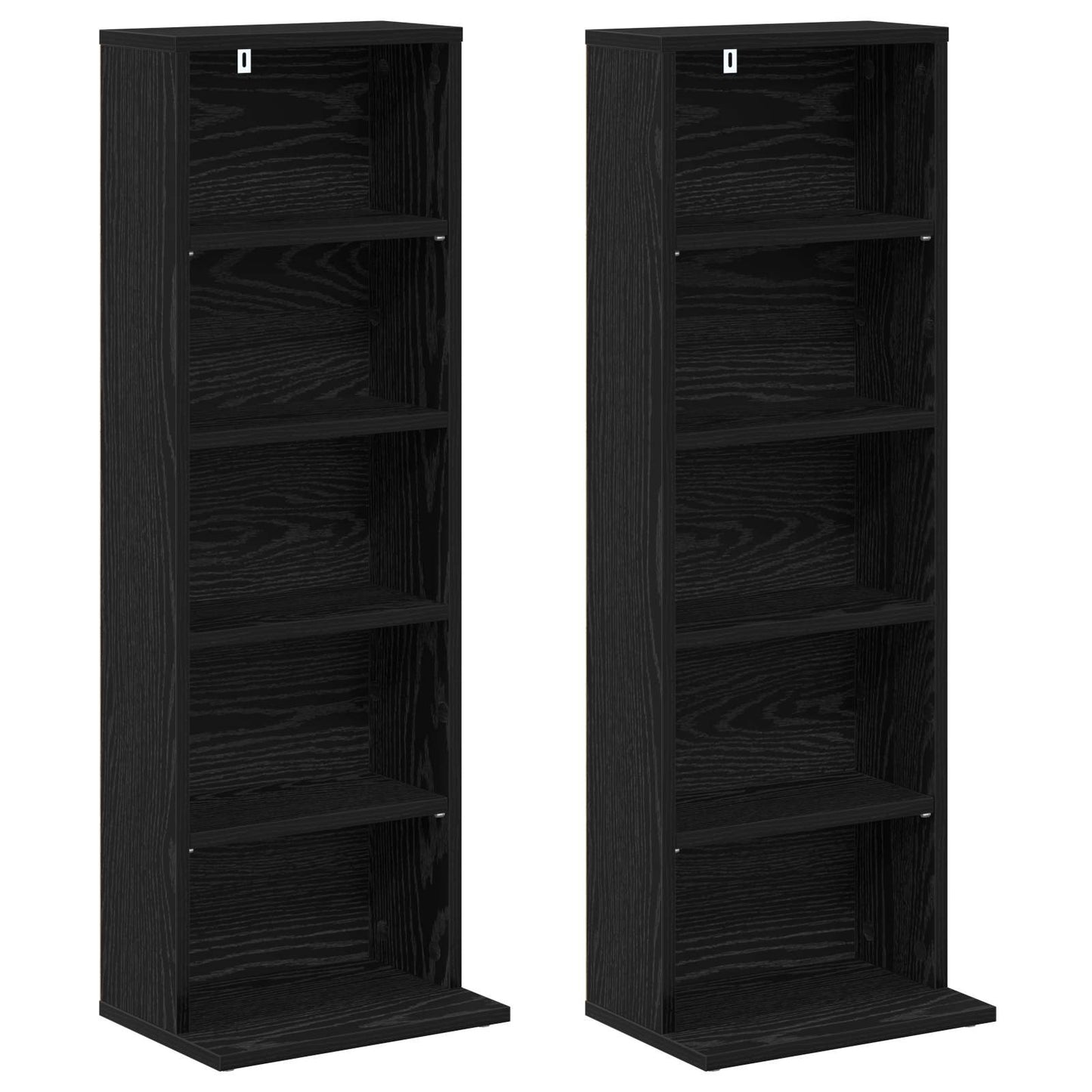 CD szekrény 2 db Fekete Tölgy 33 x 23,5 x 97,5 cm Szerelt Fa