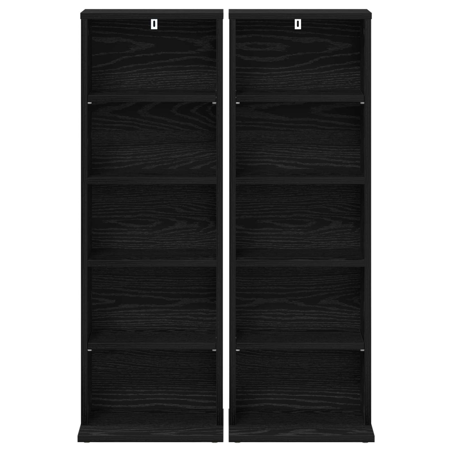 CD szekrény 2 db Fekete Tölgy 33 x 23,5 x 97,5 cm Szerelt Fa