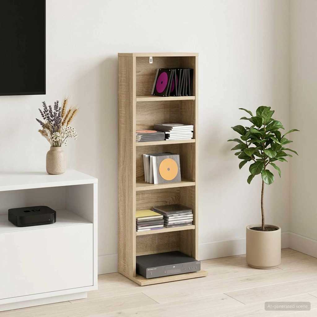 CD szekrény Sonoma Tölgy 33 x 23,5 x 97,5 cm Szerelt Fa