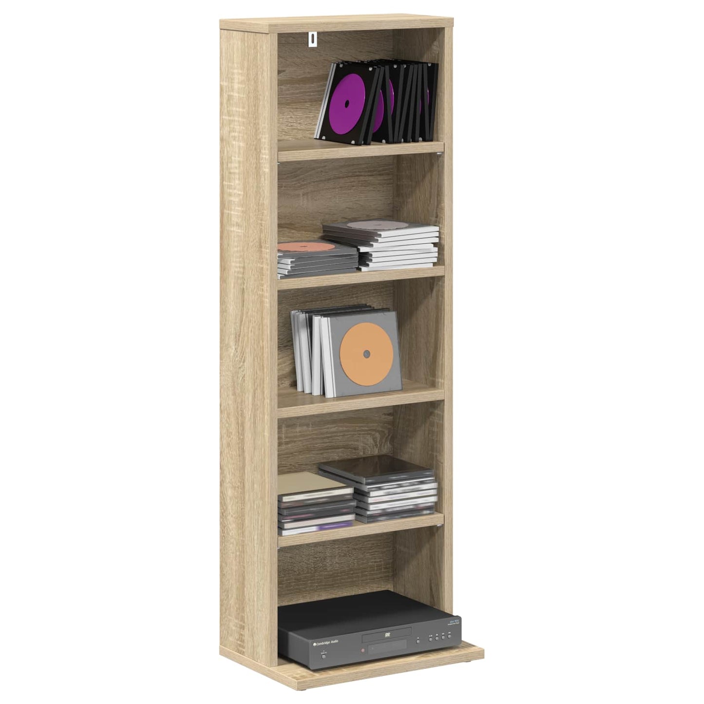 CD szekrény Sonoma Tölgy 33 x 23,5 x 97,5 cm Szerelt Fa