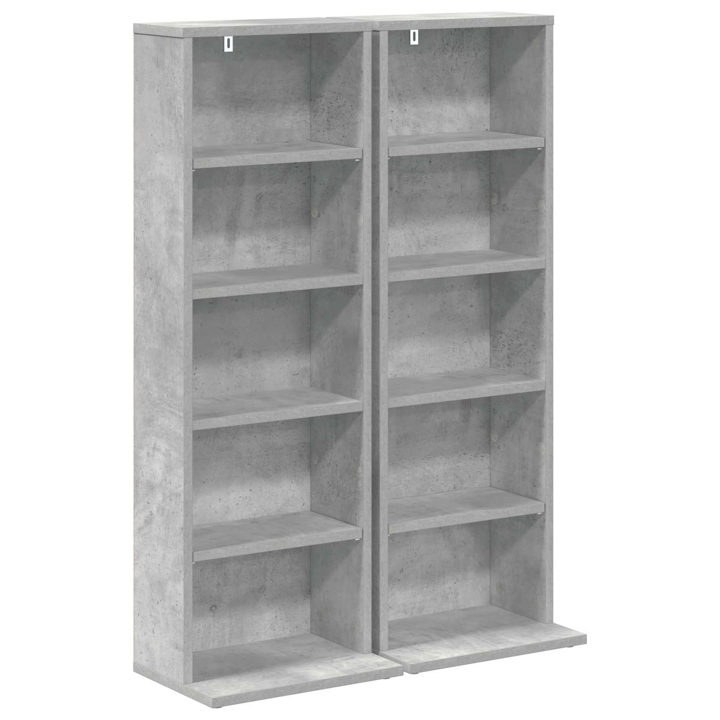 CD szekrény 2 db Betonszürke 33 x 23,5 x 97,5 cm Szerelt Fa