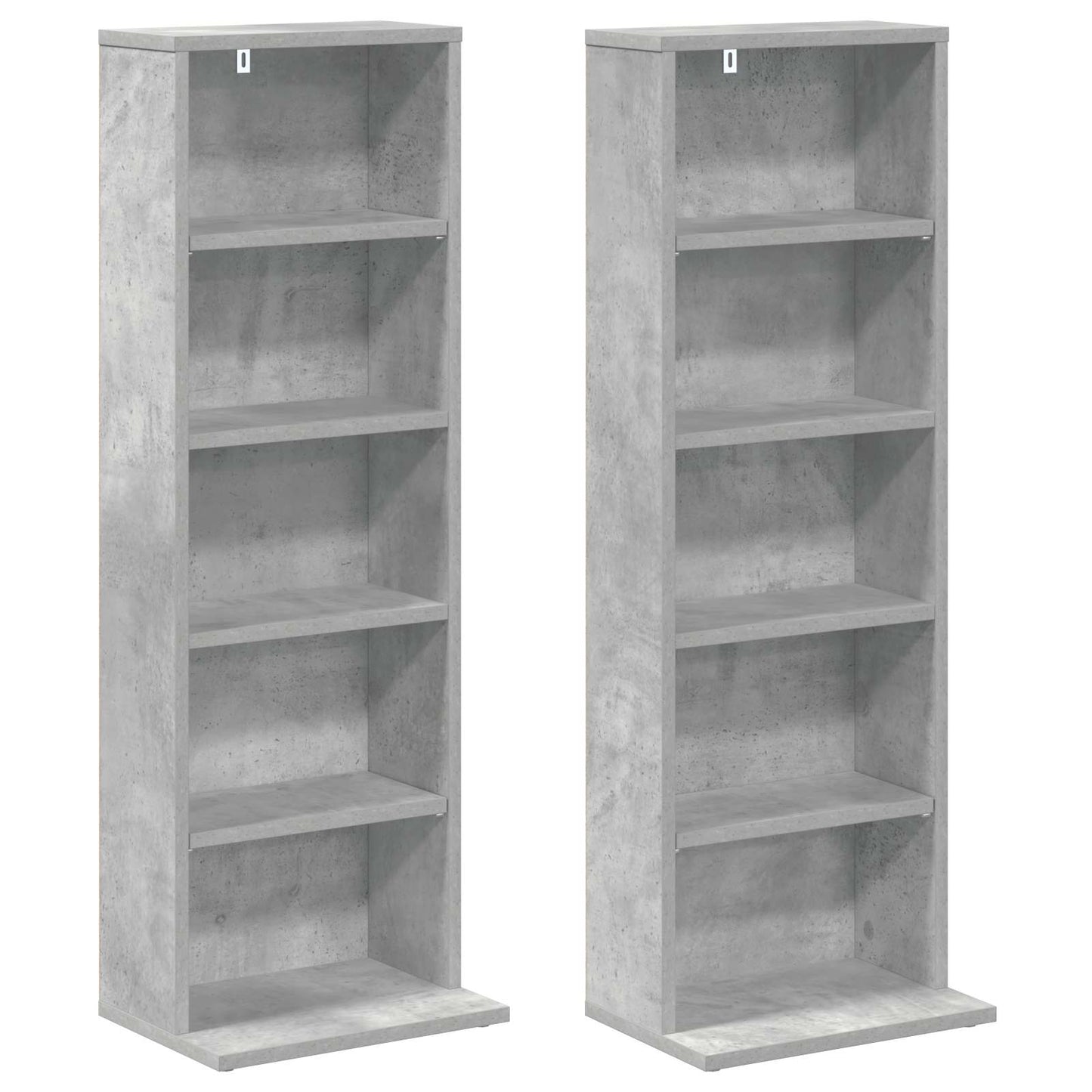 CD szekrény 2 db Betonszürke 33 x 23,5 x 97,5 cm Szerelt Fa