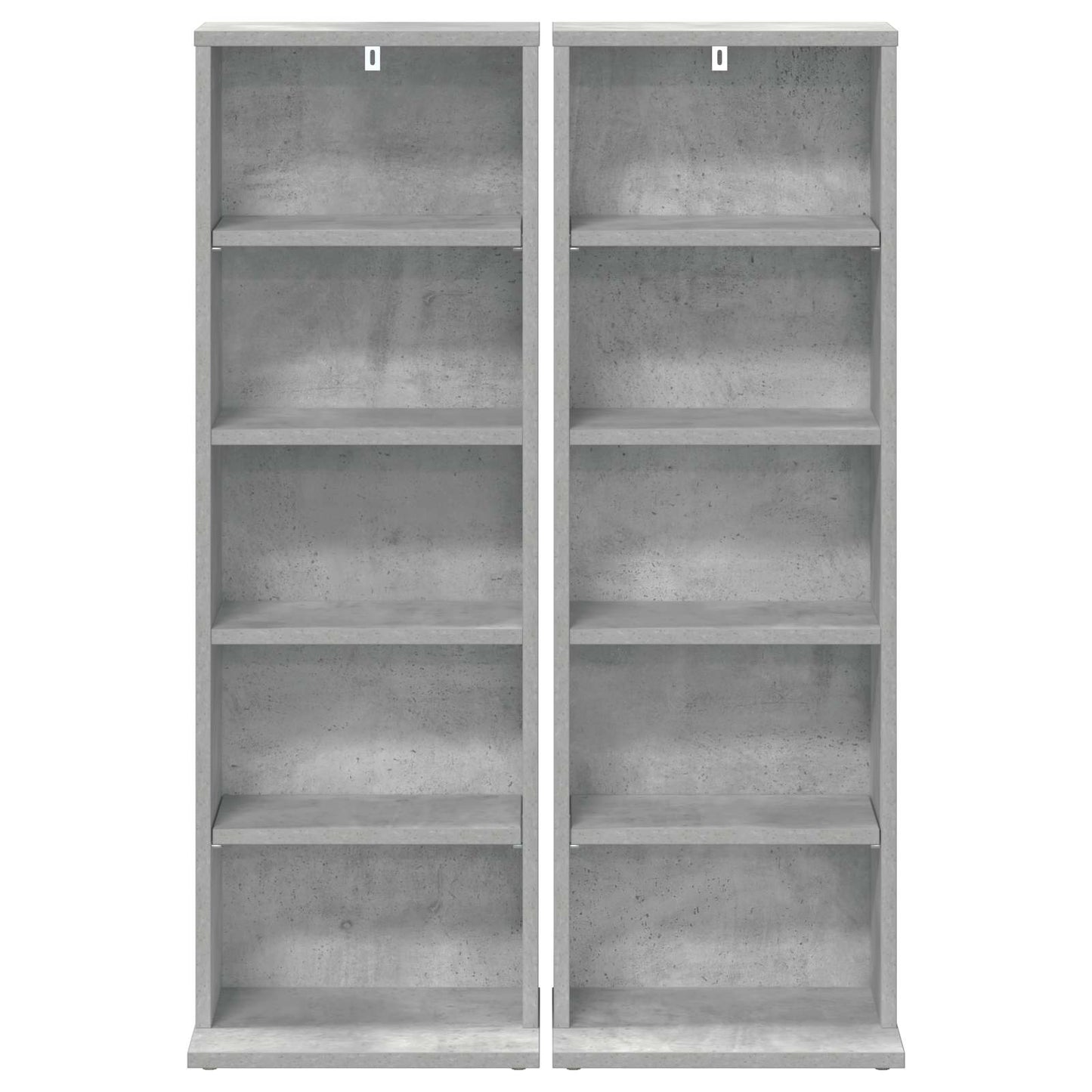 CD szekrény 2 db Betonszürke 33 x 23,5 x 97,5 cm Szerelt Fa