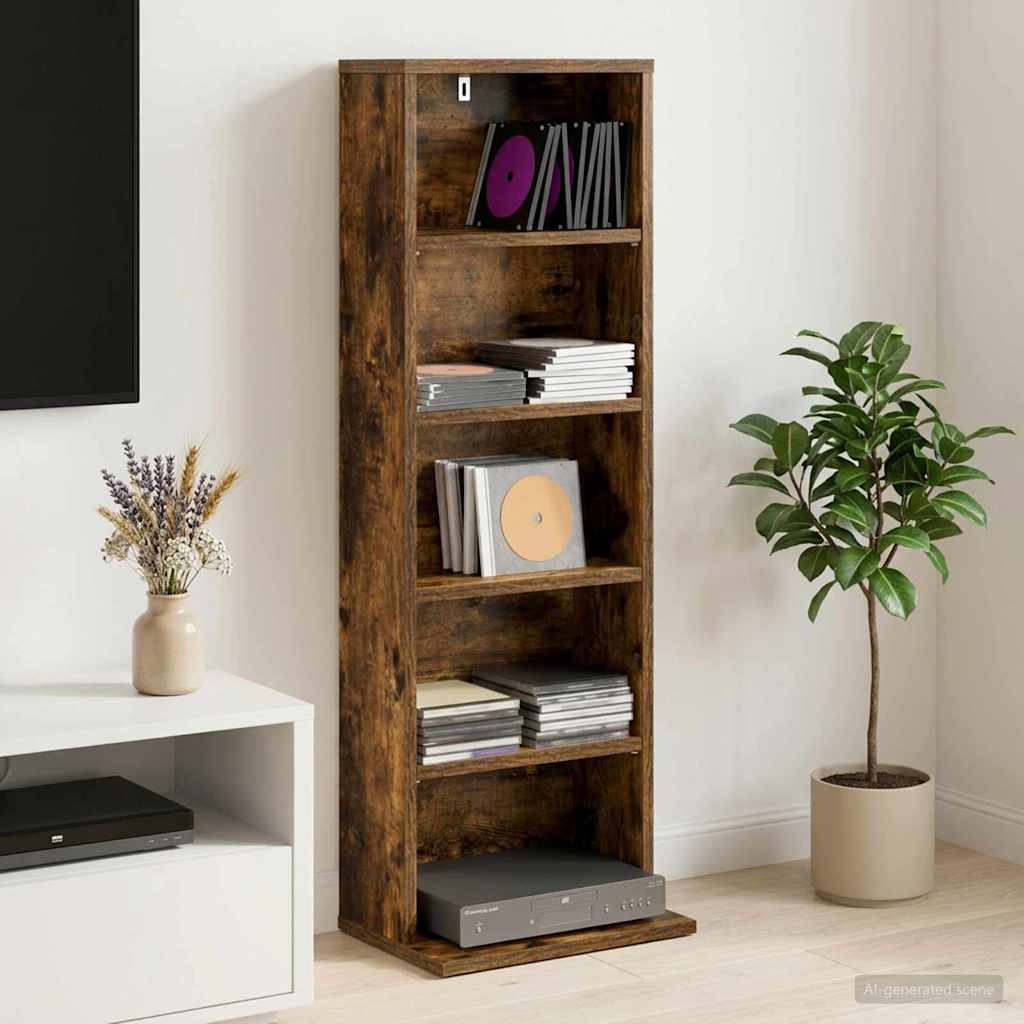 CD szekrény Füstös Tölgy 33 x 23,5 x 97,5 cm Szerelt Fa