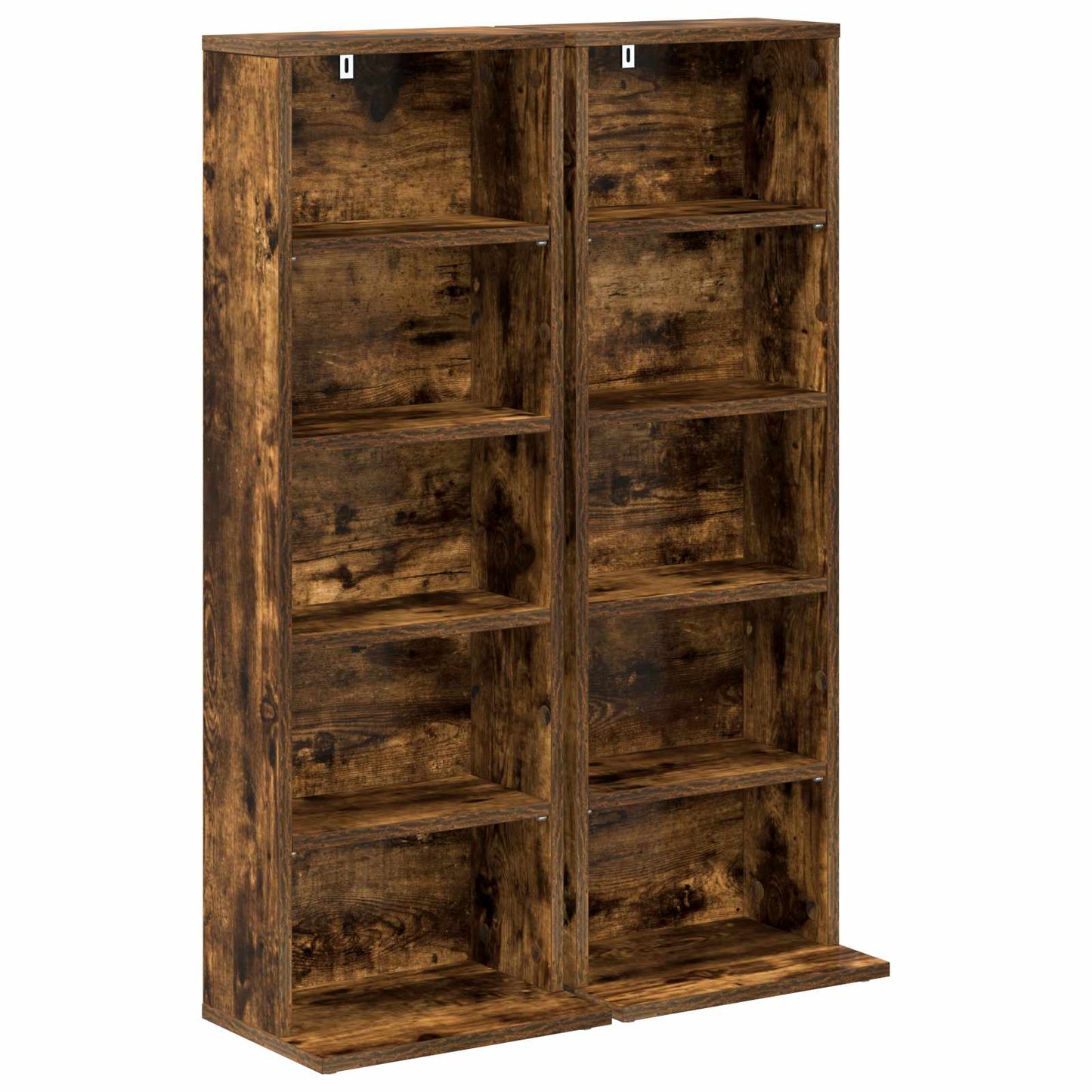 CD szekrény 2 db Füstös Tölgy 33 x 23,5 x 97,5 cm Szerelt Fa