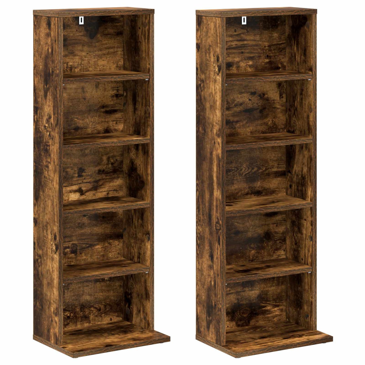 CD szekrény 2 db Füstös Tölgy 33 x 23,5 x 97,5 cm Szerelt Fa