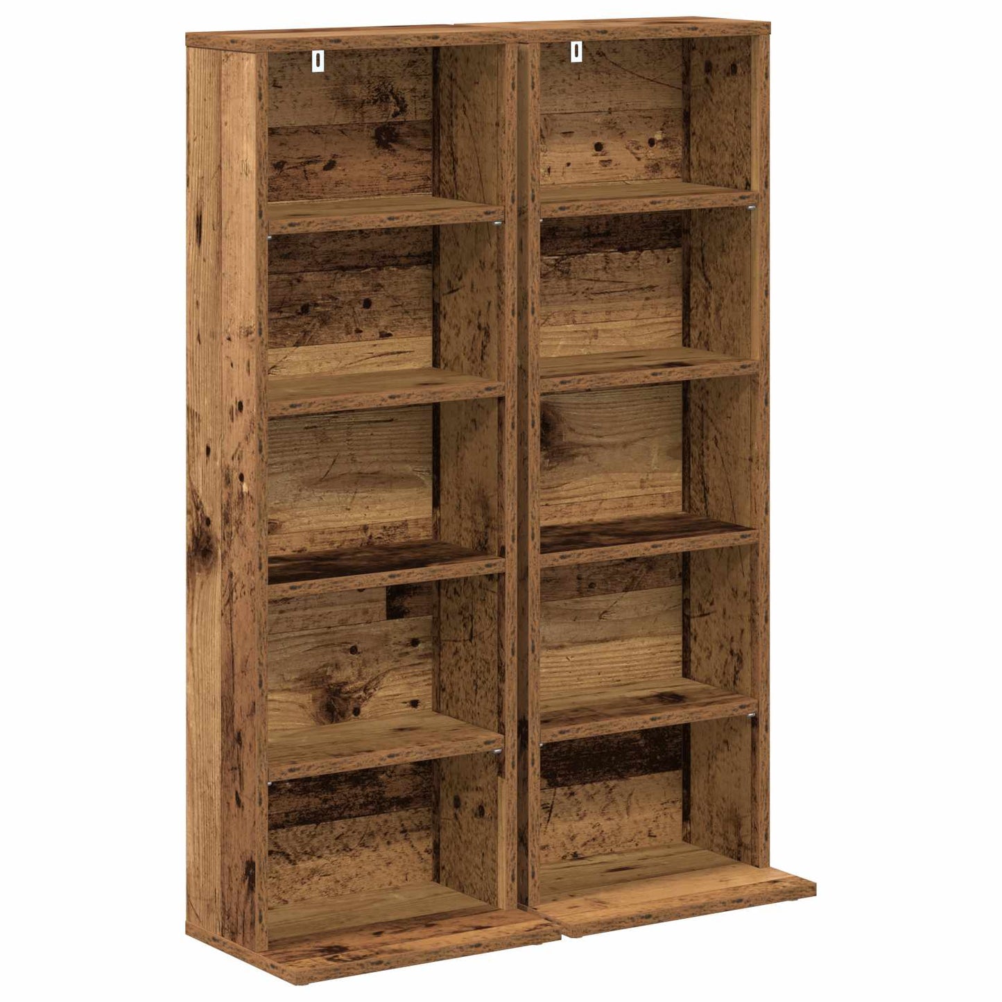 CD szekrény 2 db Antik Fa 33 x 23,5 x 97,5 cm Szerelt Fa